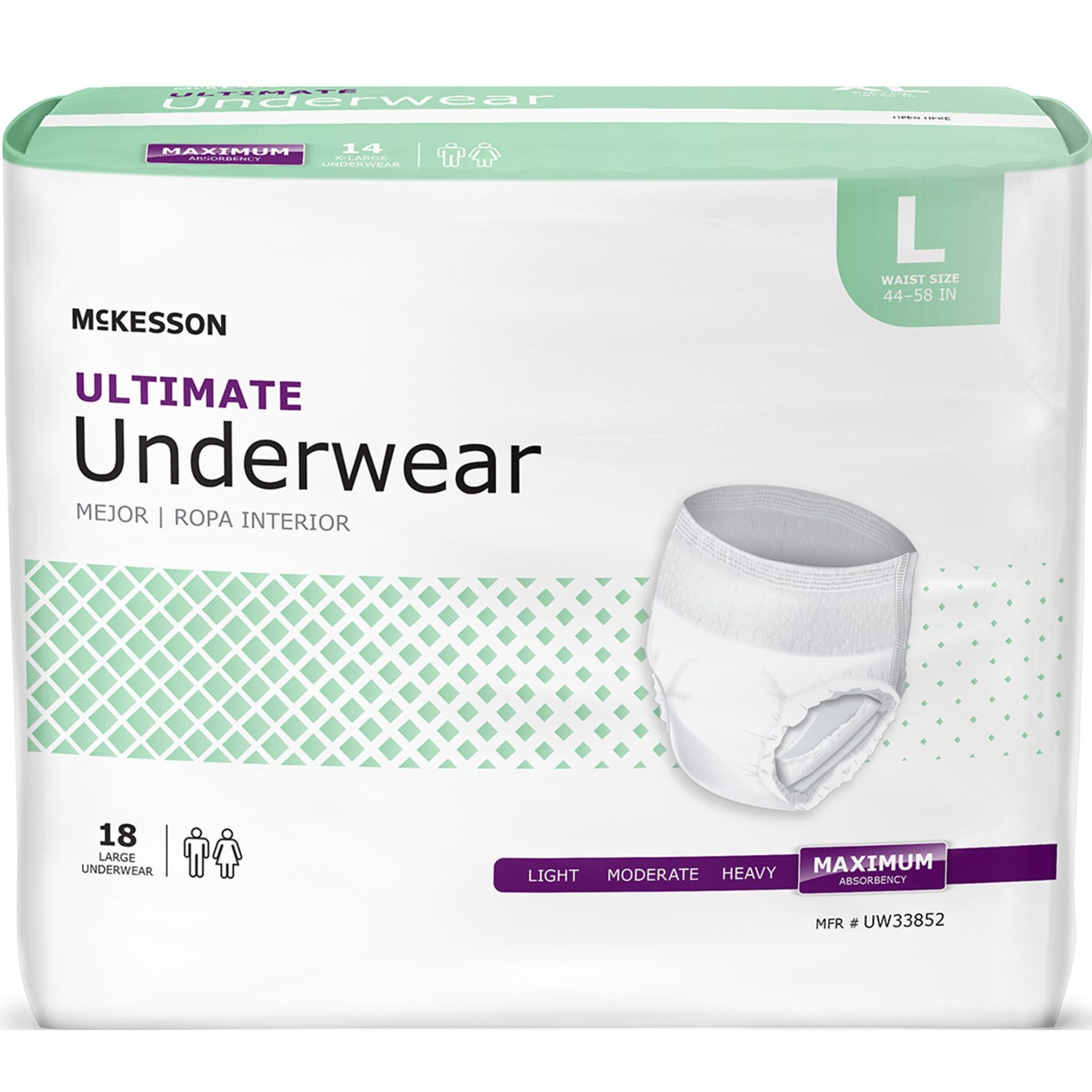 McKesson Ultimate Adult Incontinence Pull-Up Underwear, Maximum Absorbency