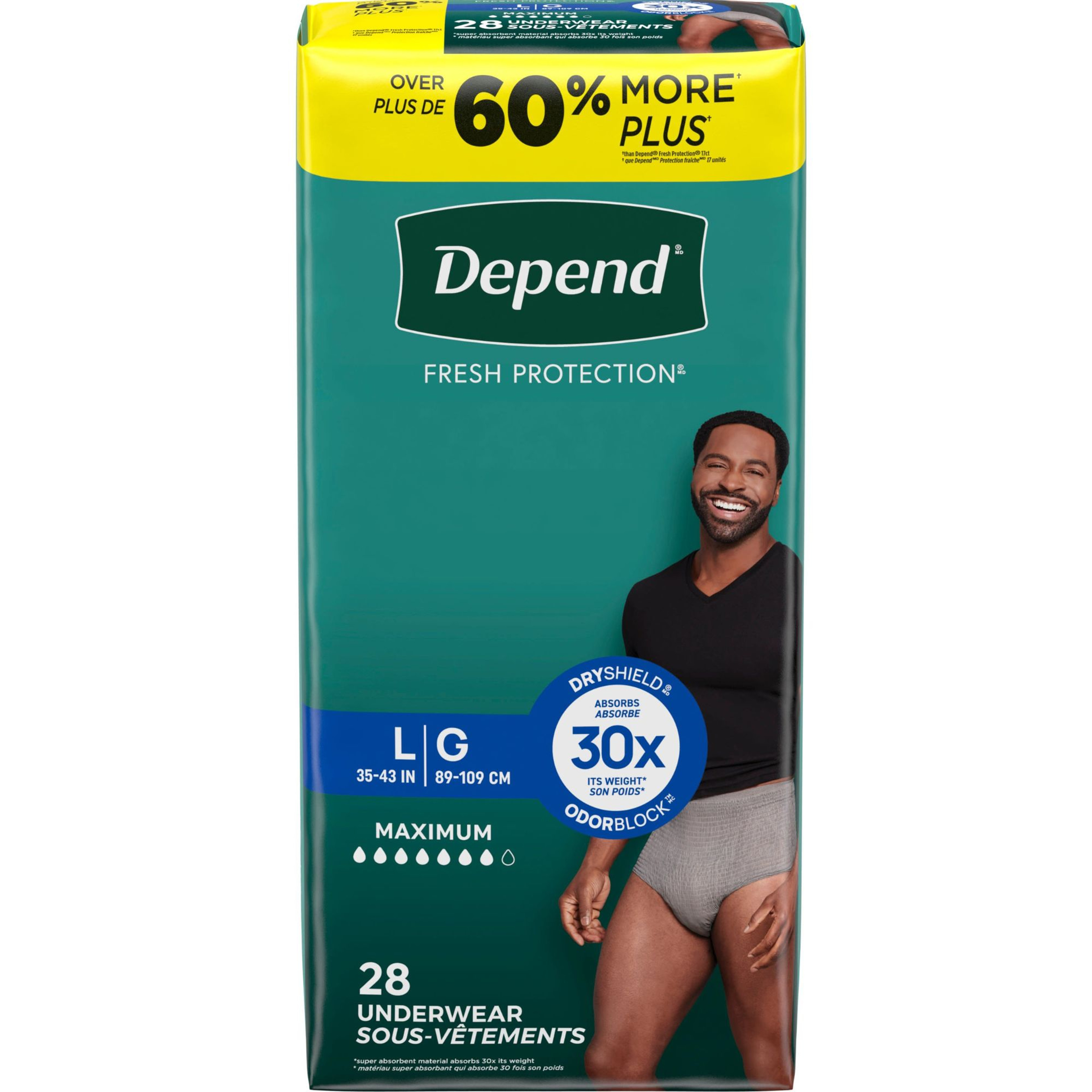 Depend Fresh Protection Adult Incontinence Pull-Up Underwear for Men, Maximum