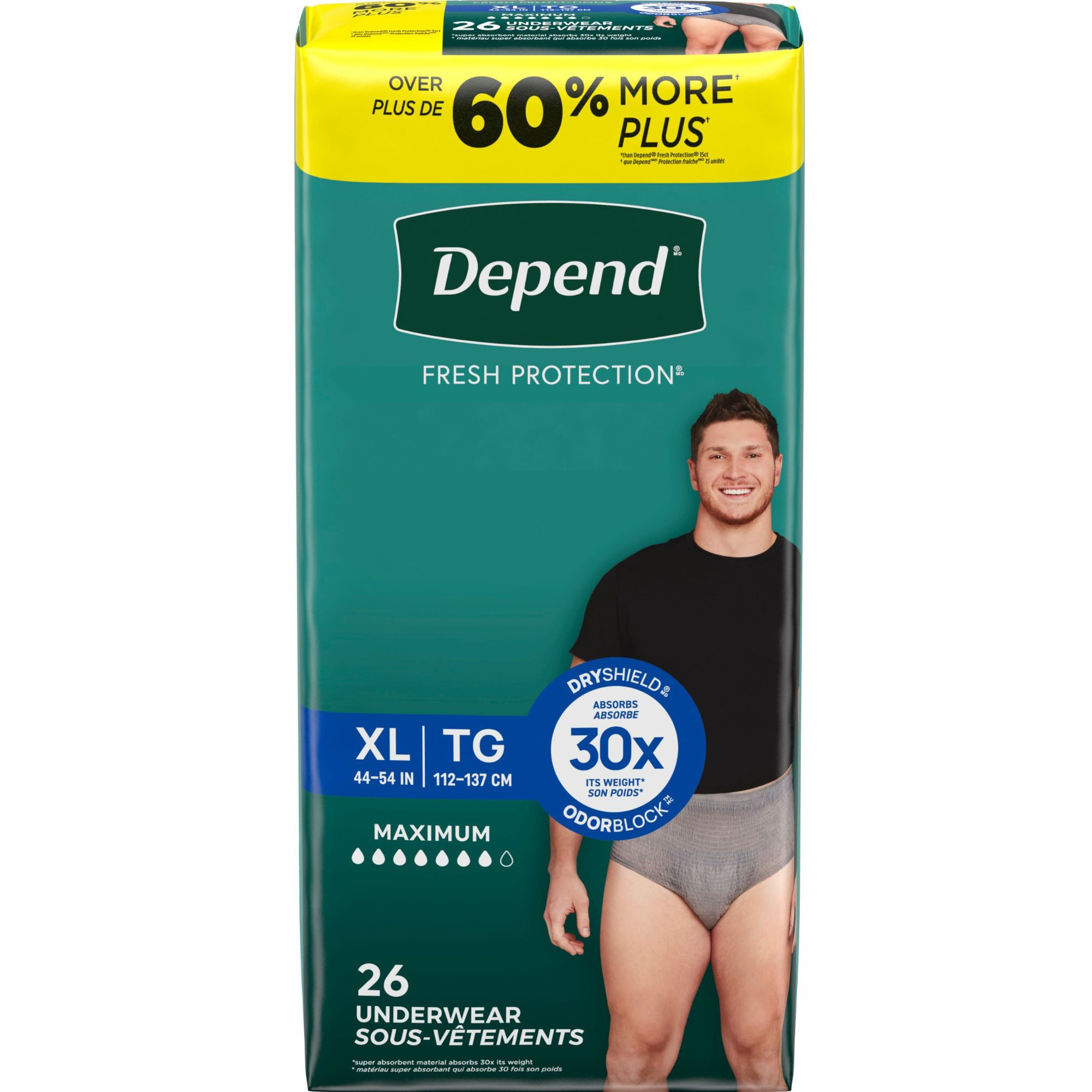 Depend Fresh Protection Adult Incontinence Pull-Up Underwear for Men, Maximum
