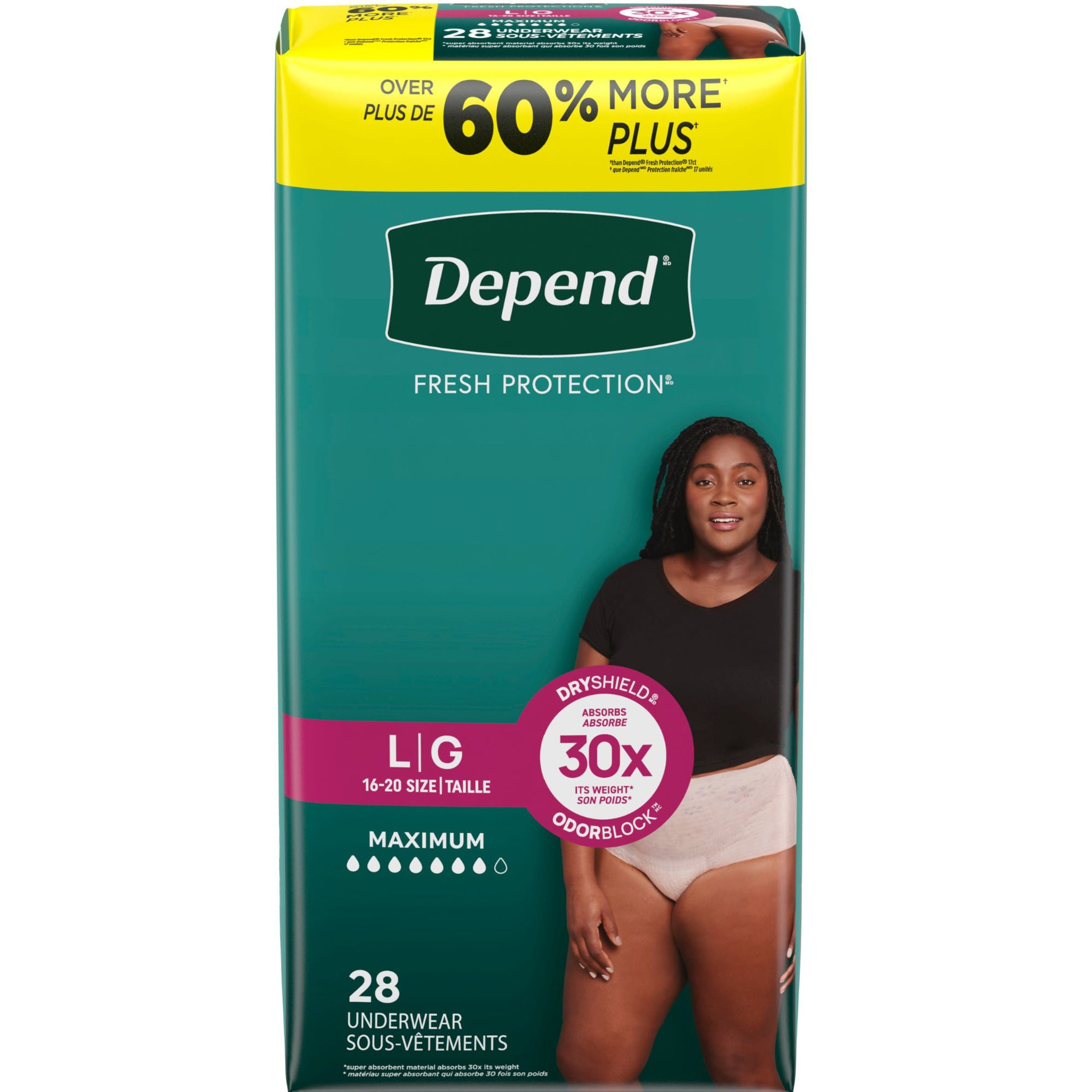 Depend Fresh Protection Adult Incontinence Pull-Up Underwear for Women, Maximum