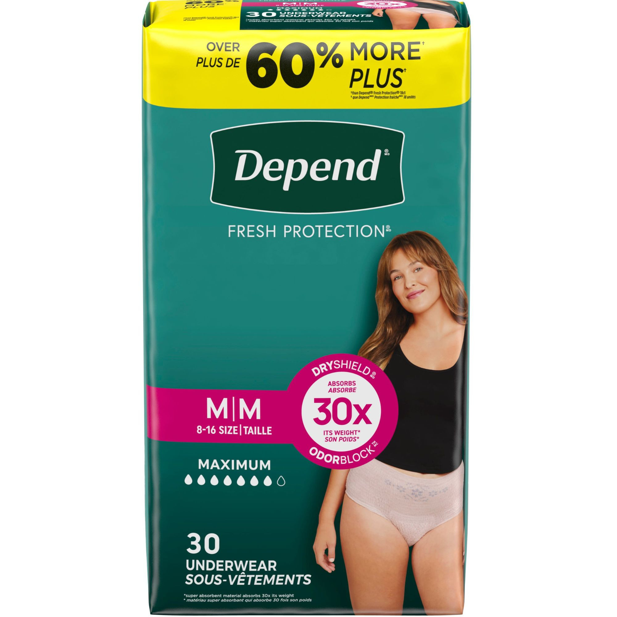 Depend Fresh Protection Adult Incontinence Pull-Up Underwear for Women, Maximum