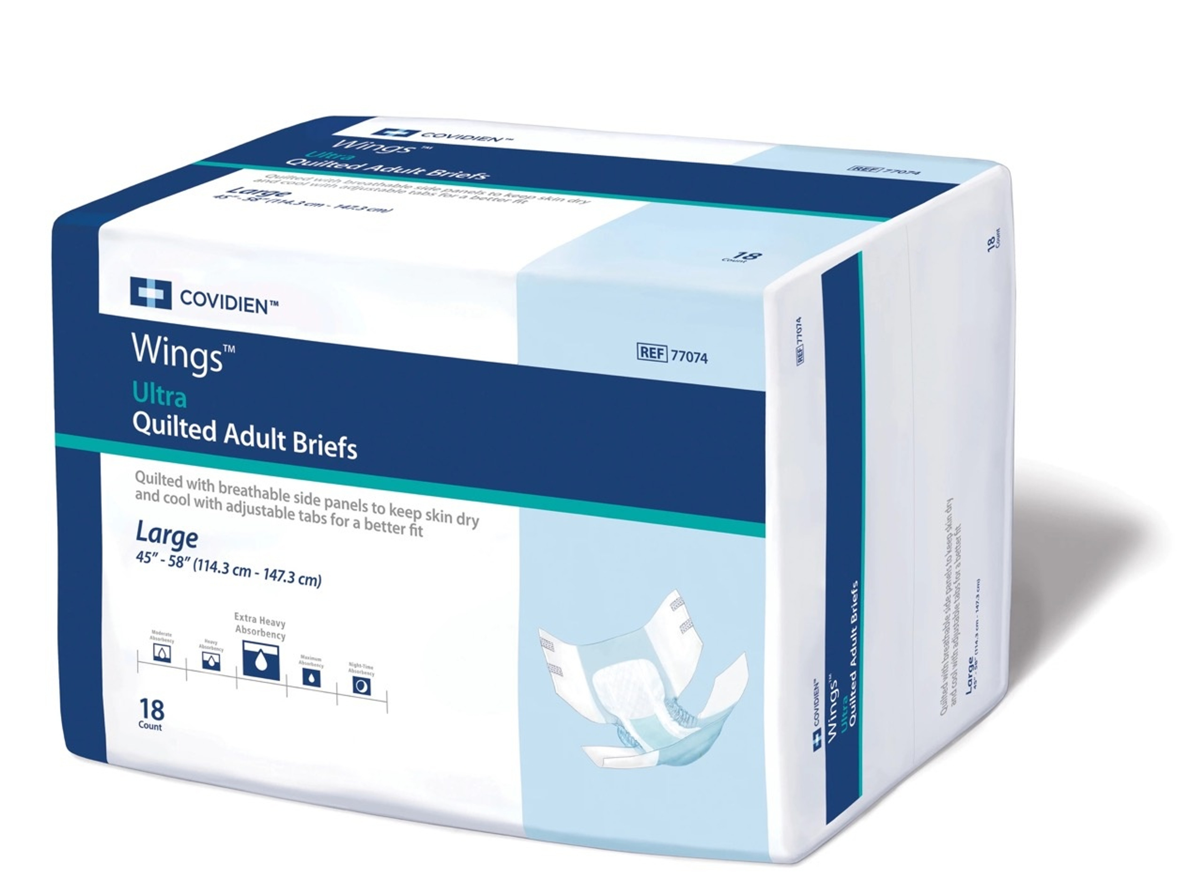 Wings Unisex Adult Disposable Diapers with Tabs, Heavy Absorbency, Multiple Colors