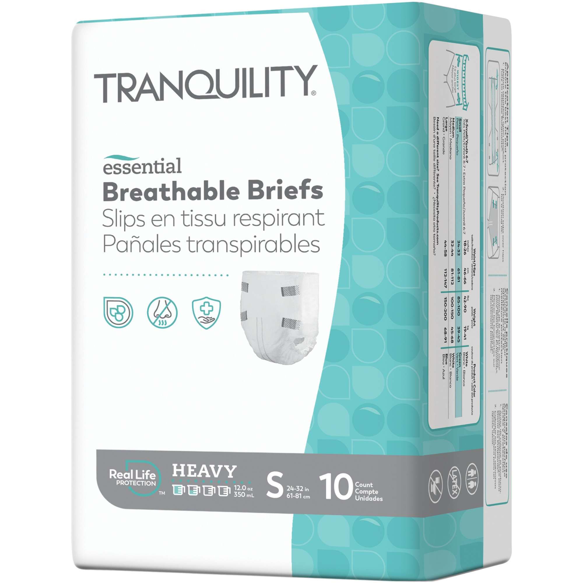 Tranquility Essential Breathable Adult Briefs with Tabs, Heavy Absorbency