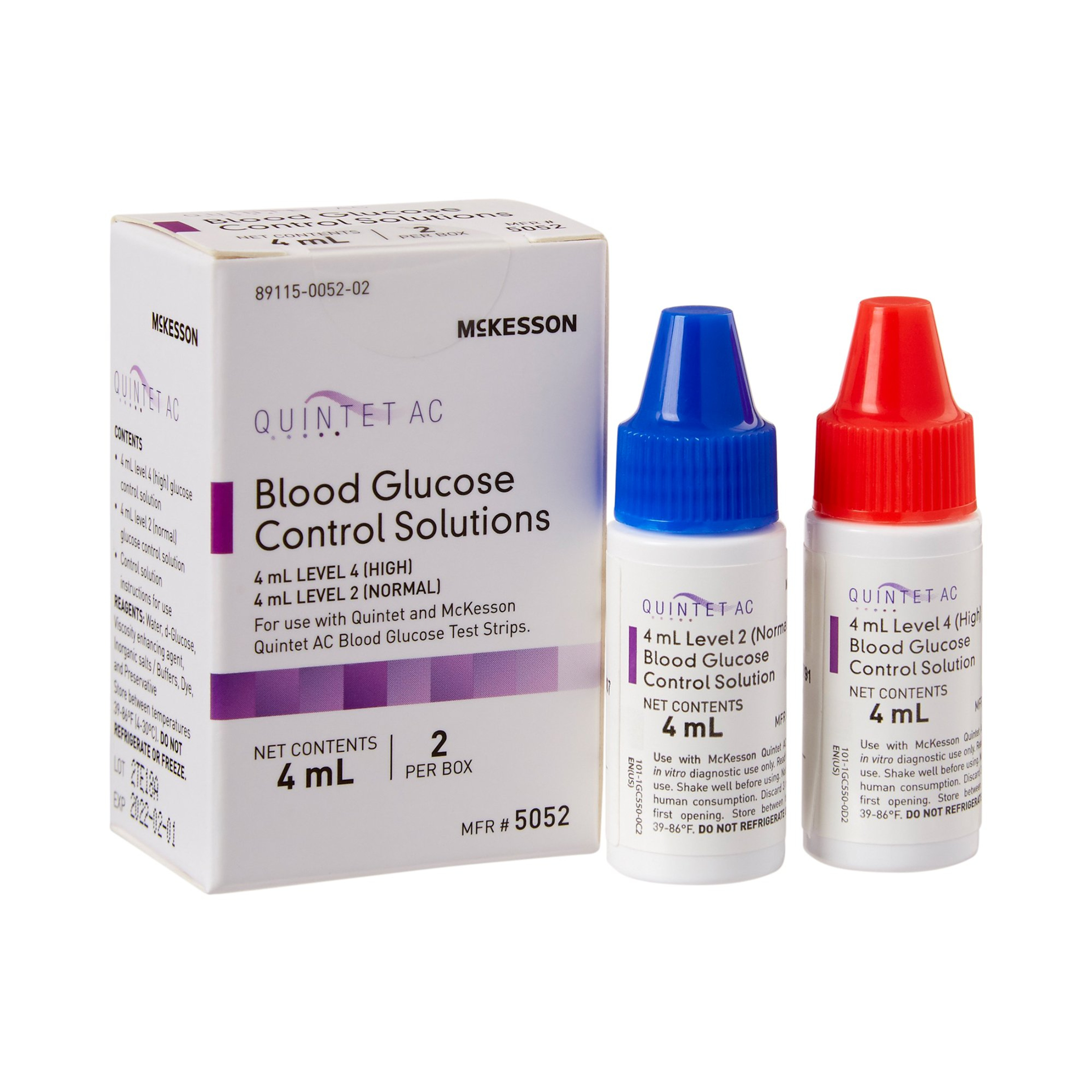 McKesson Quintet AC Blood Glucose Control Solution, Level 2 & 4