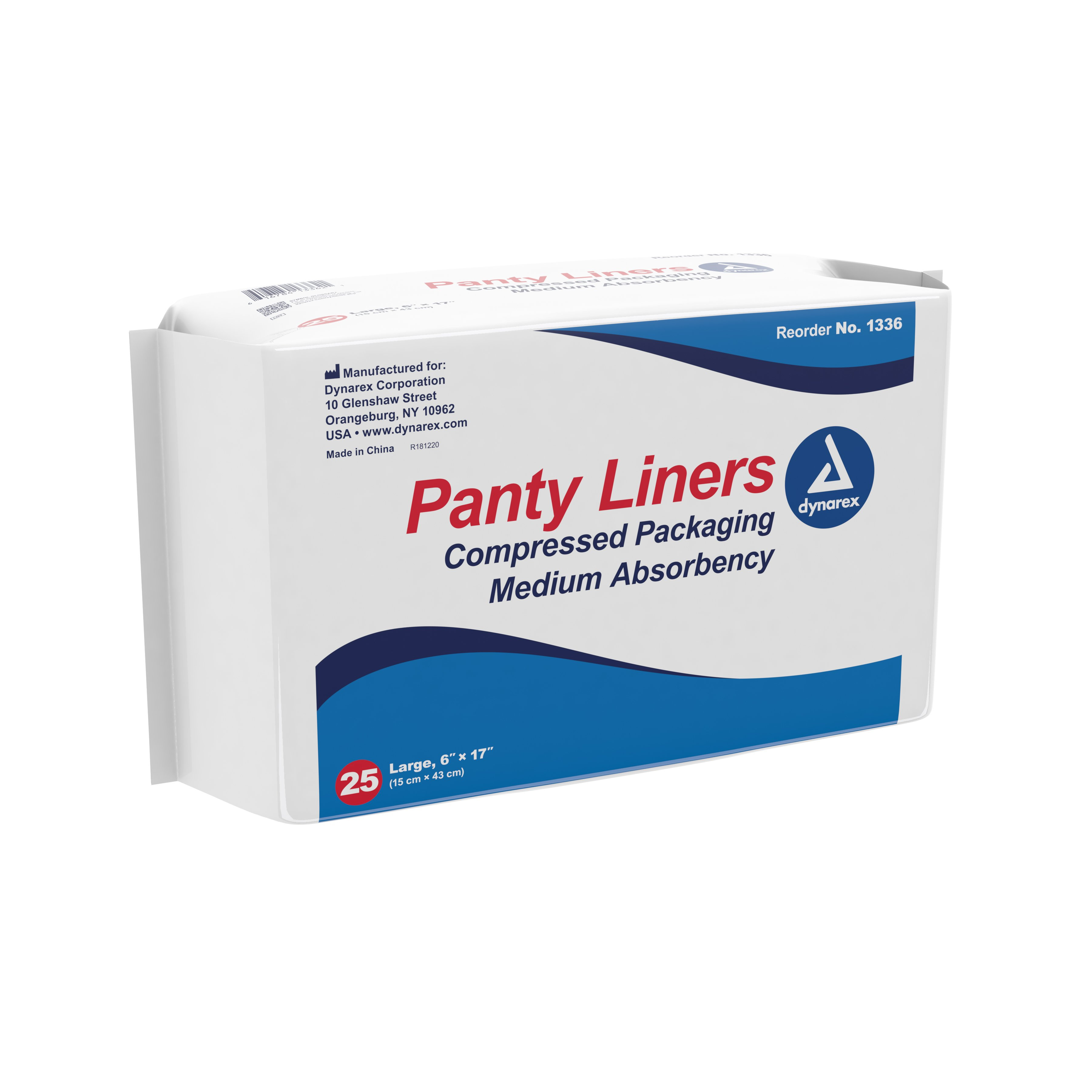 Dynarex Panty Liners, Moderate Absorbency