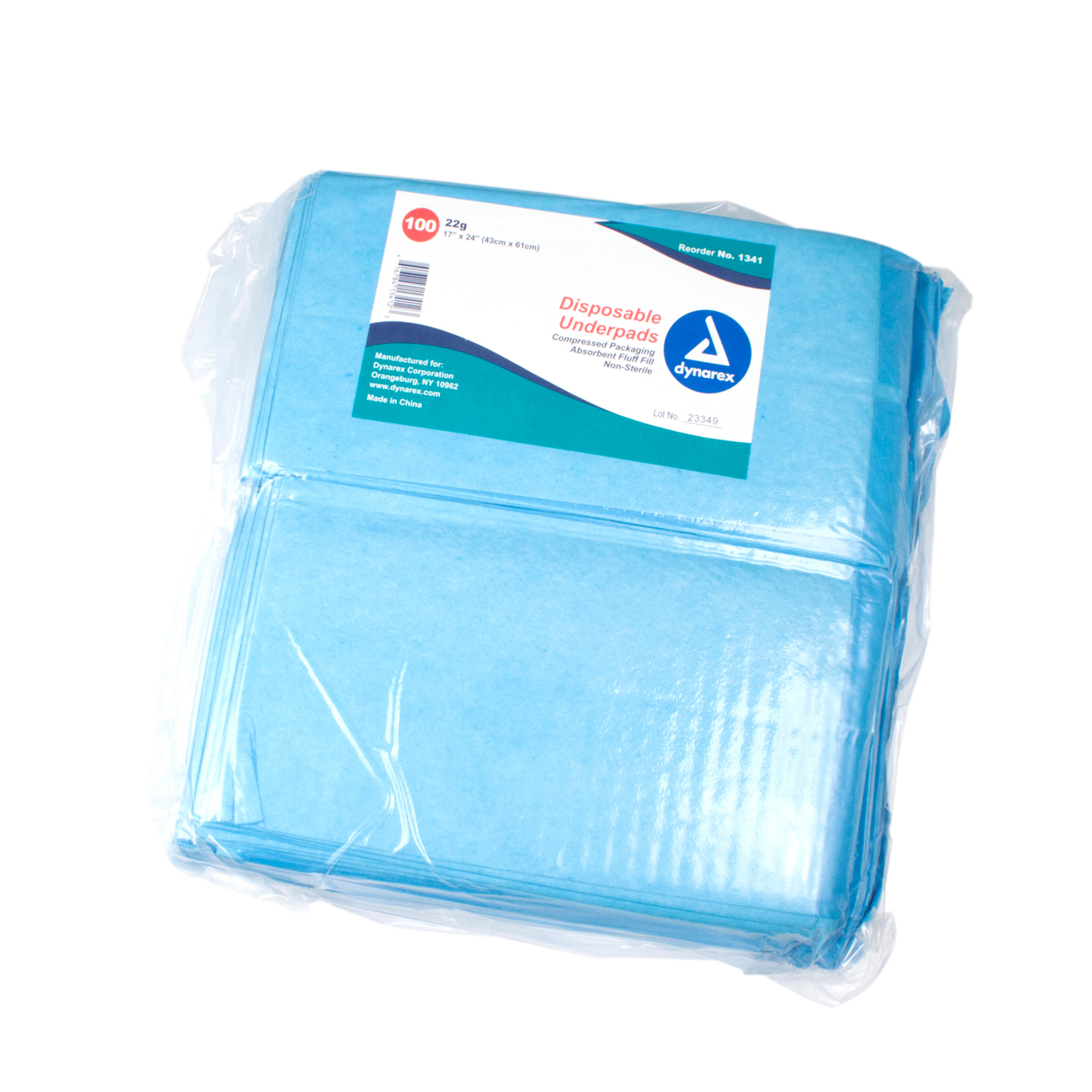 Dynarex Disposable Underpad, Light Absorbency