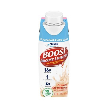 Boost Glucose Control Balanced Nutritional Drink, 8 oz., Carton, Creamy Strawberry