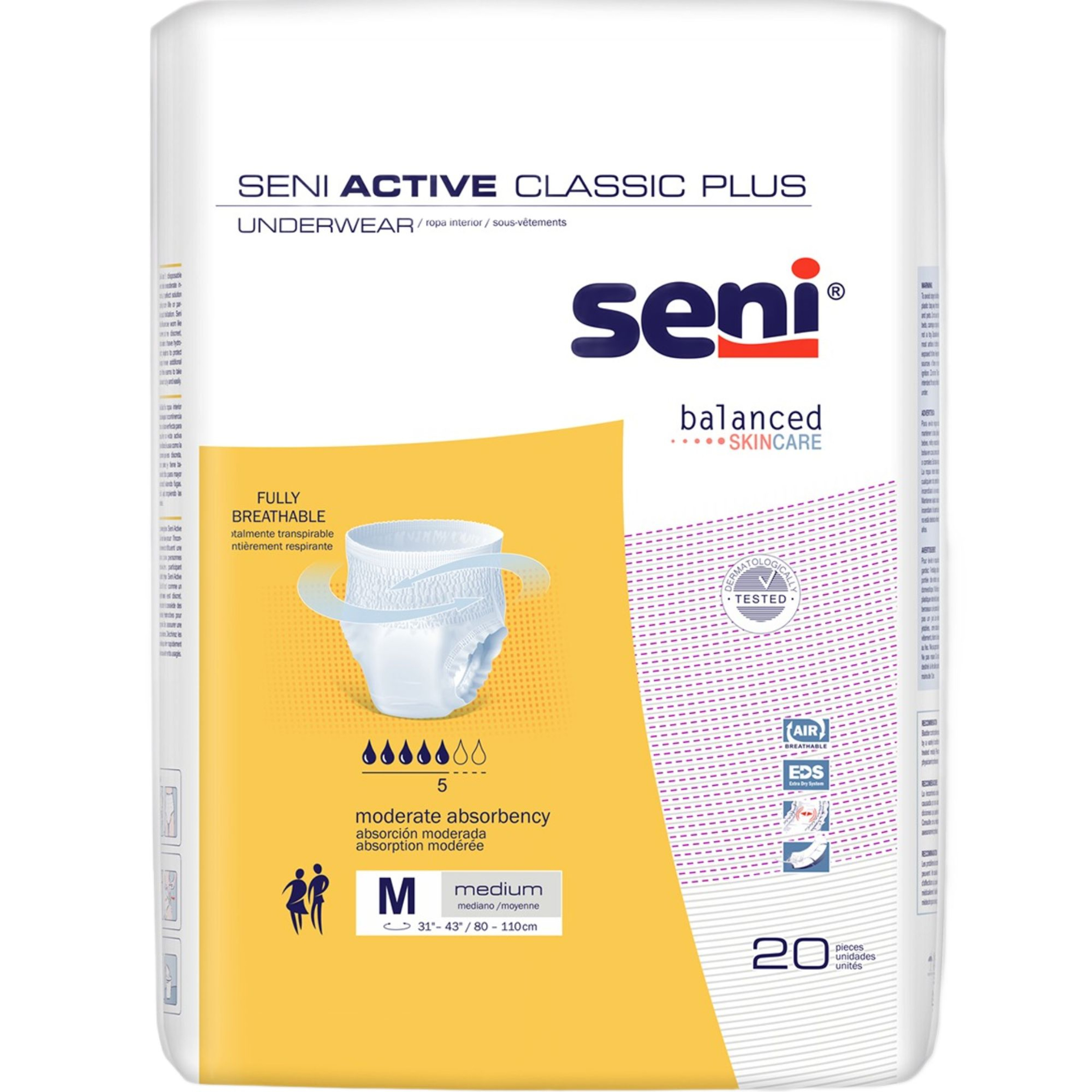 Seni Active Classic Plus Pull-up Underwear, Moderate Absorbency