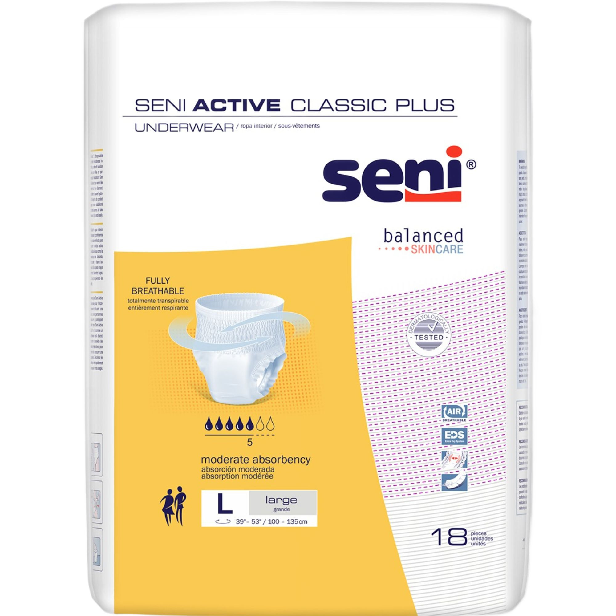 Seni Active Classic Plus Pull-up Underwear, Moderate Absorbency