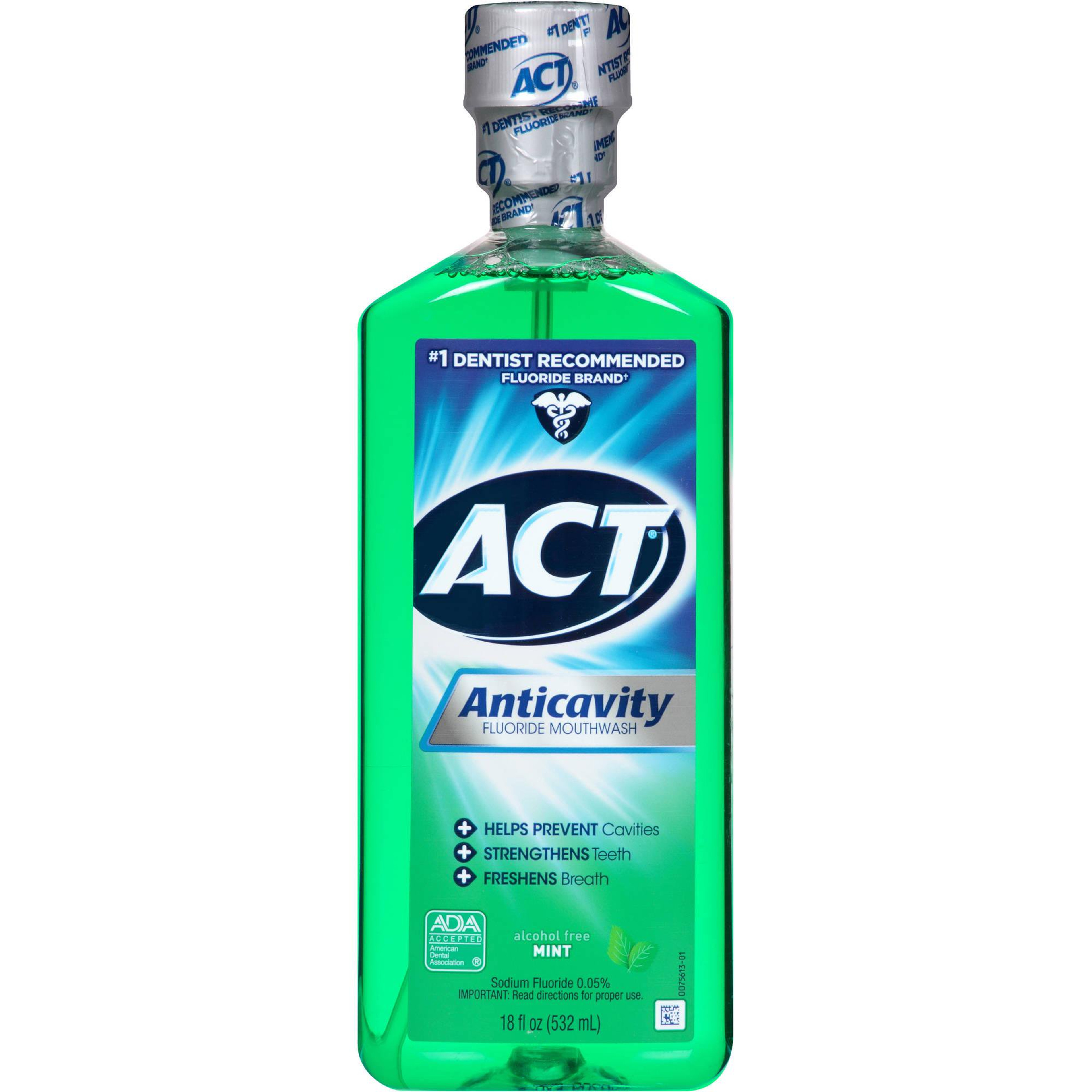 Act Anticavity Fluoride Mouthwash, Bottle, 18 oz.