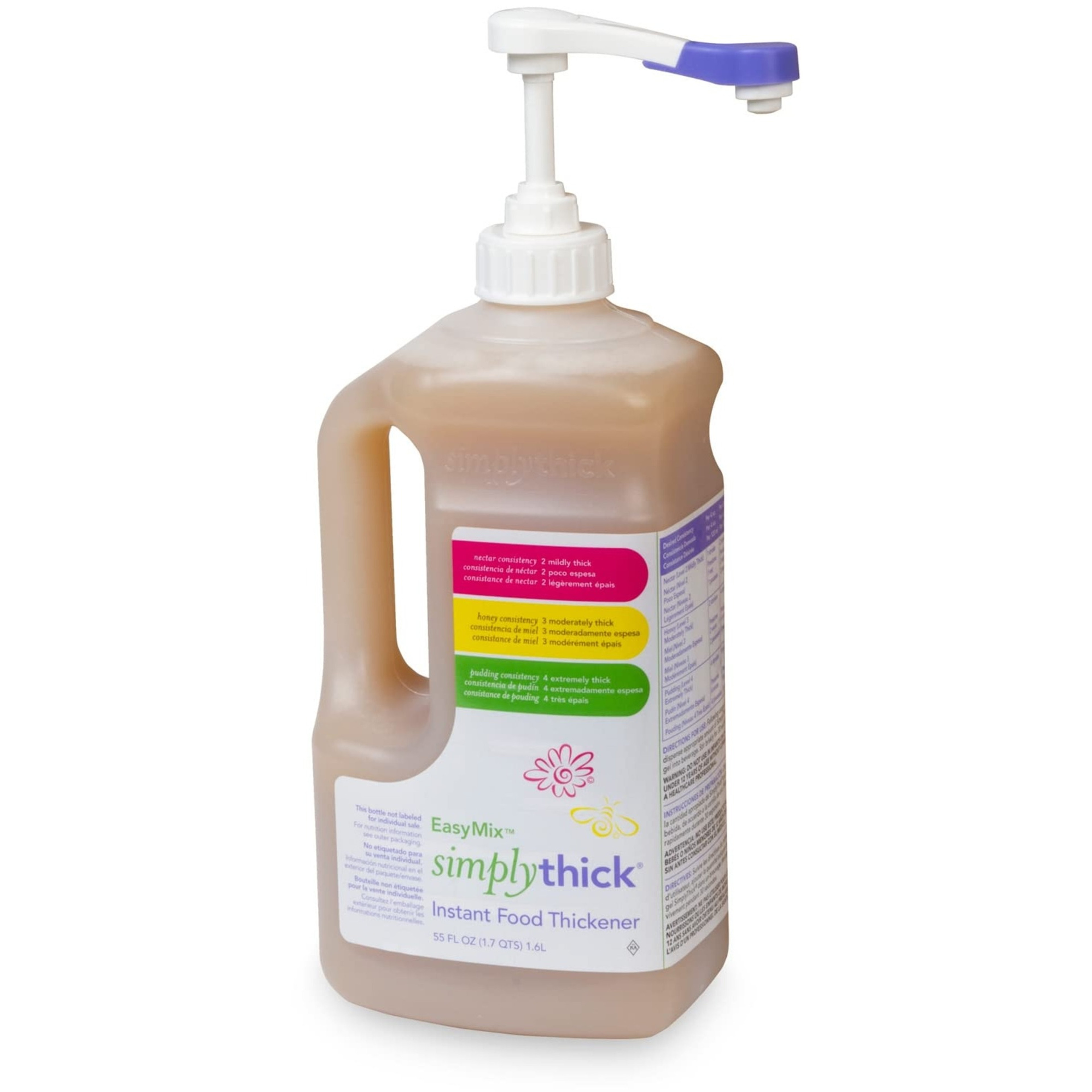SimplyThick EasyMix Instant Food Thickener Pump Bottle, All Thickness Levels