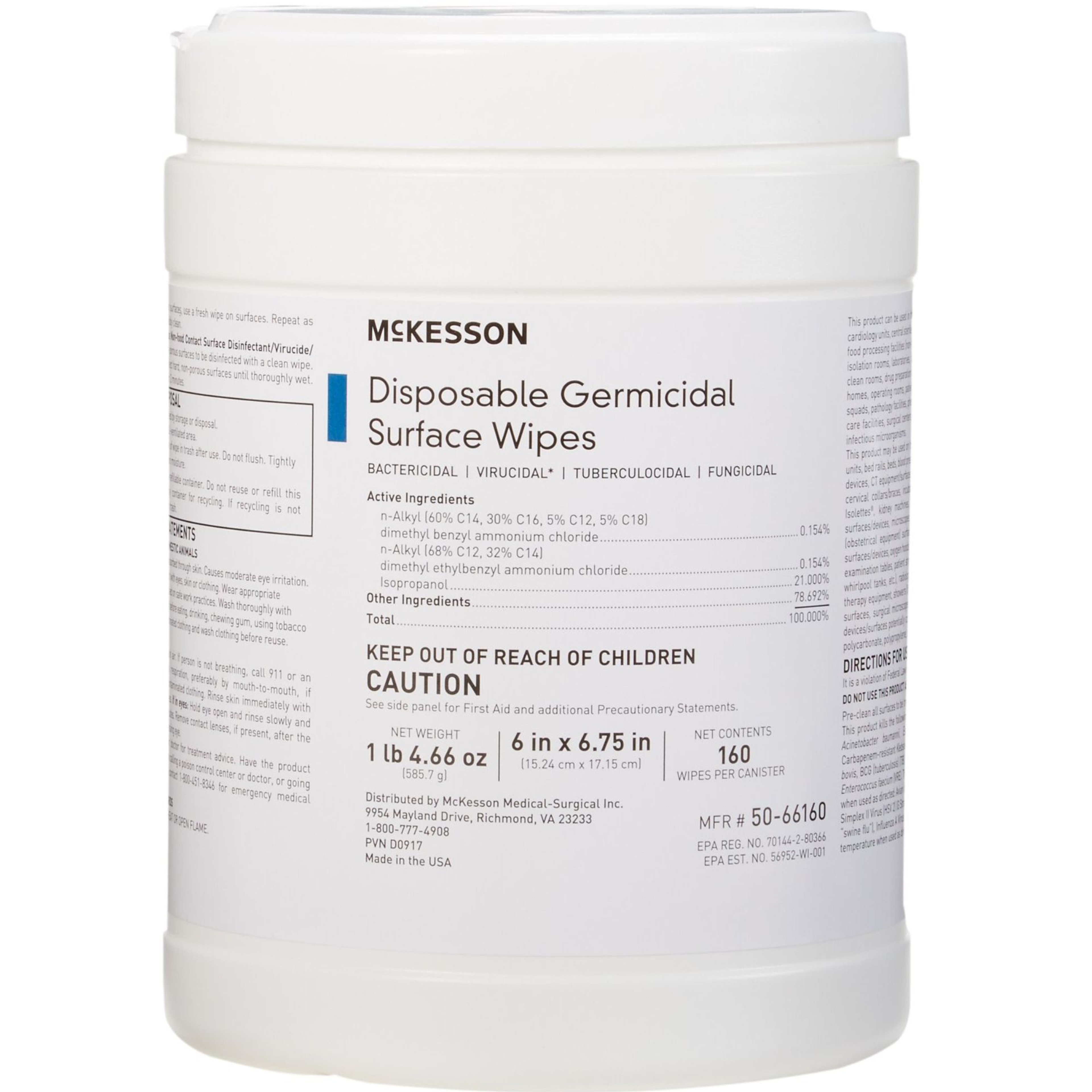 McKesson Disposable Germicidal Surface Wipes