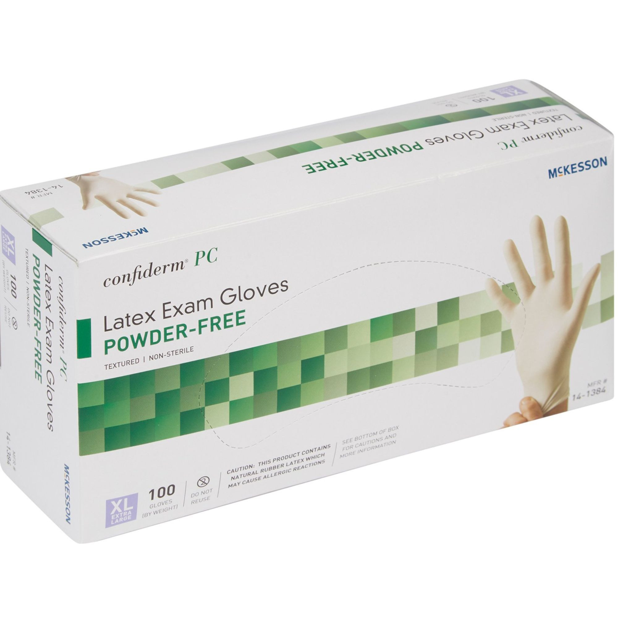 McKesson Confiderm PC Latex Exam Gloves, Powder-Free