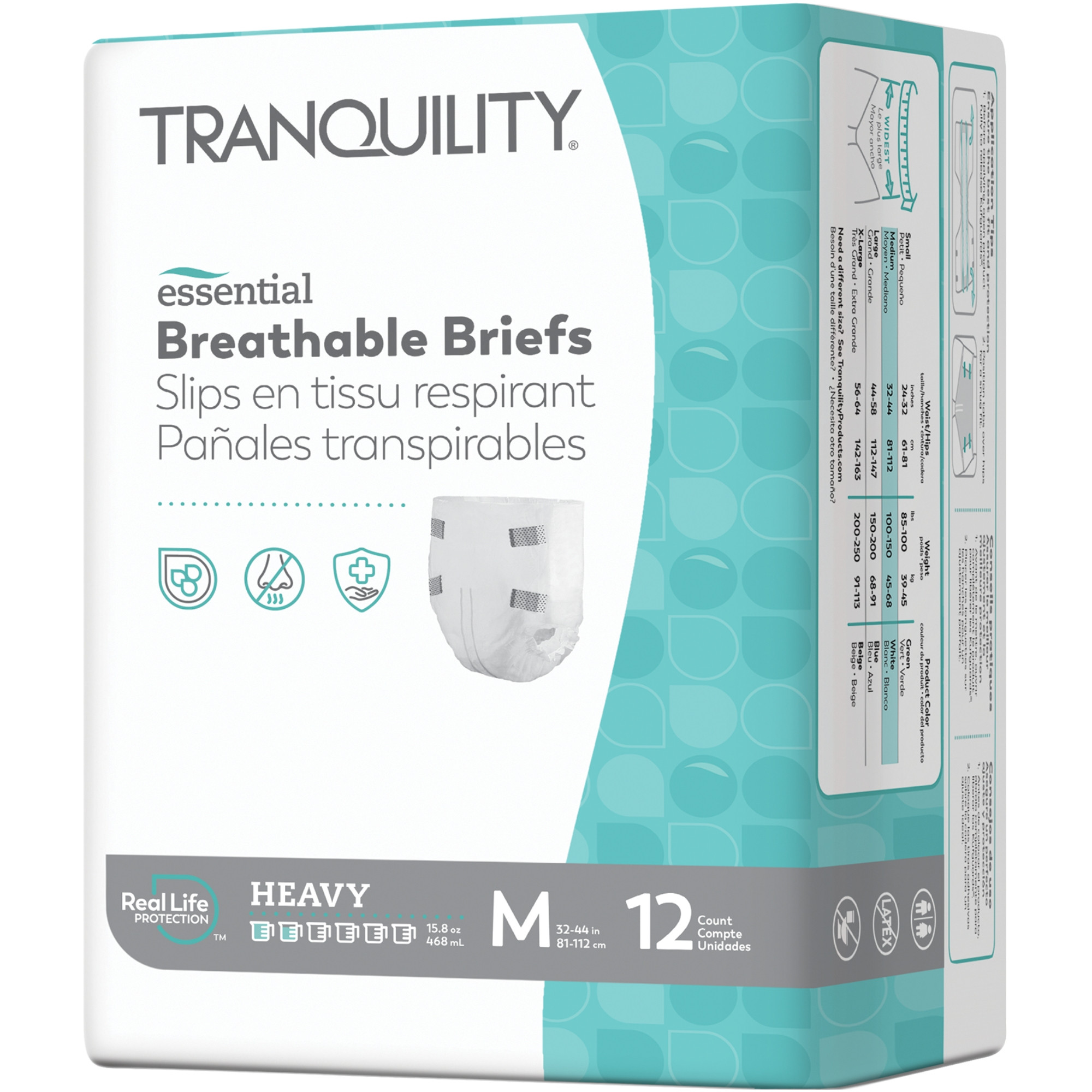 Tranquility Essential Breathable Adult Briefs with Tabs, Heavy Absorbency
