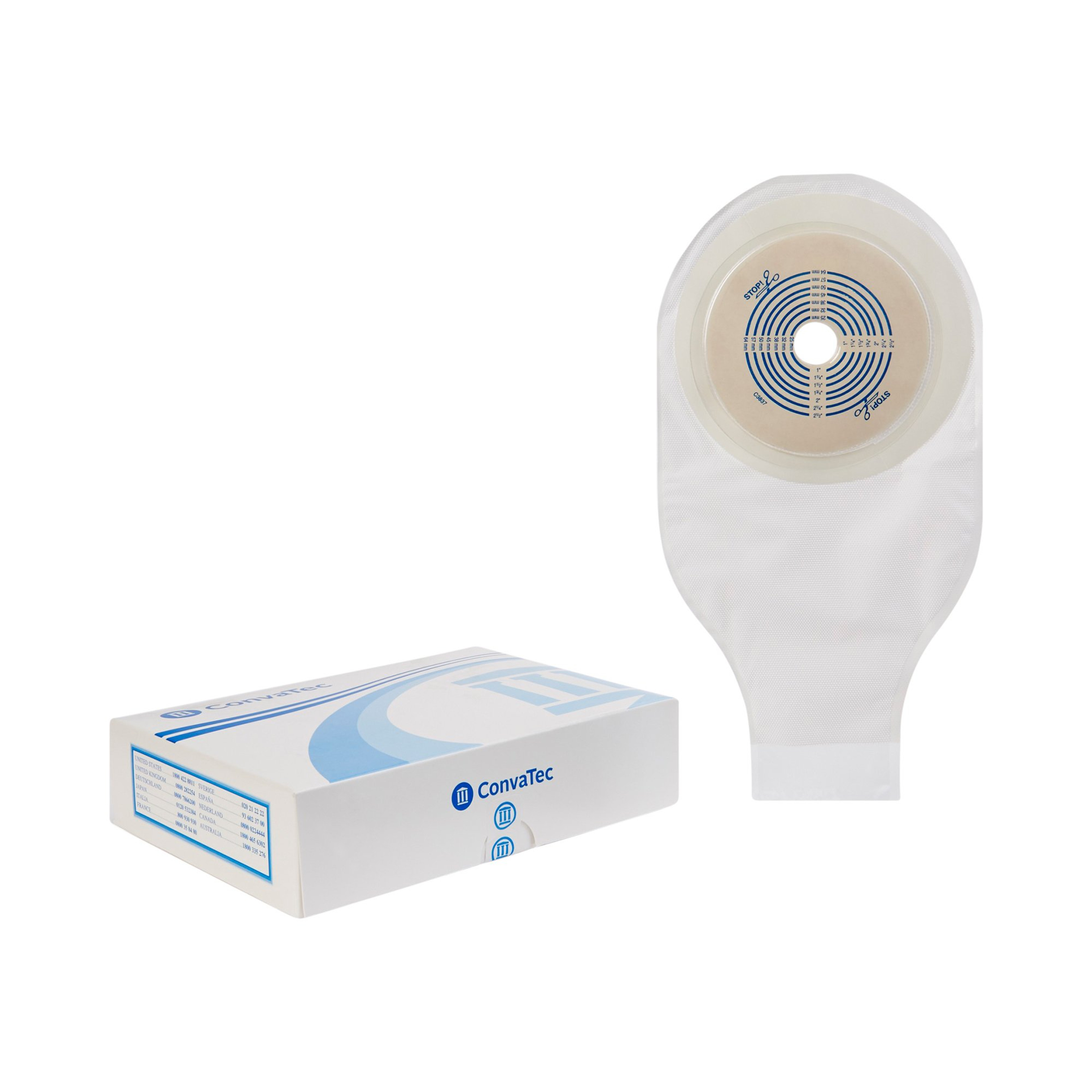 ActiveLife One-Piece System Colostomy Pouch, Drainable, Trim To Fit