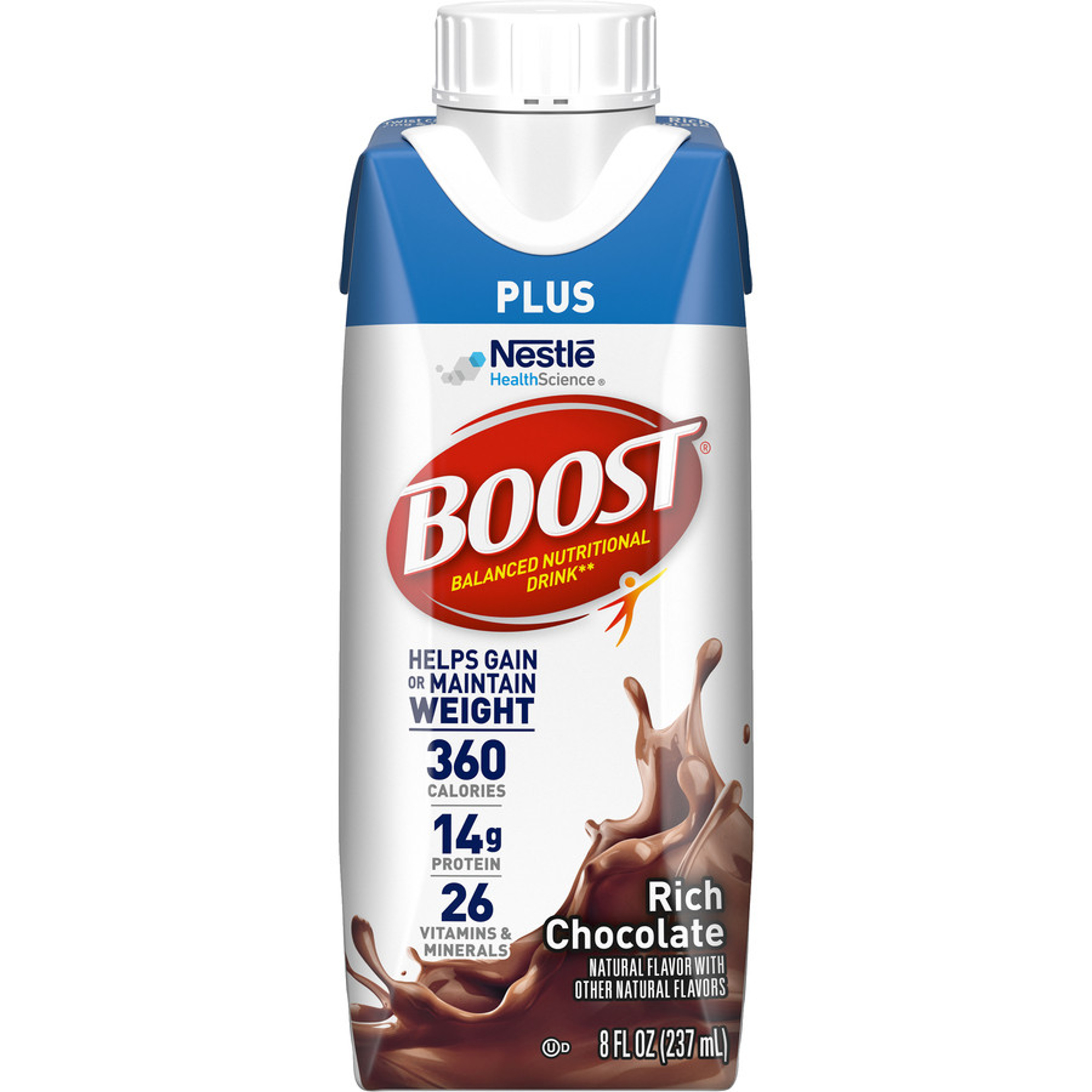 Boost Plus Balanced Nutritional Drink, Carton, 8 oz., Rich Chocolate