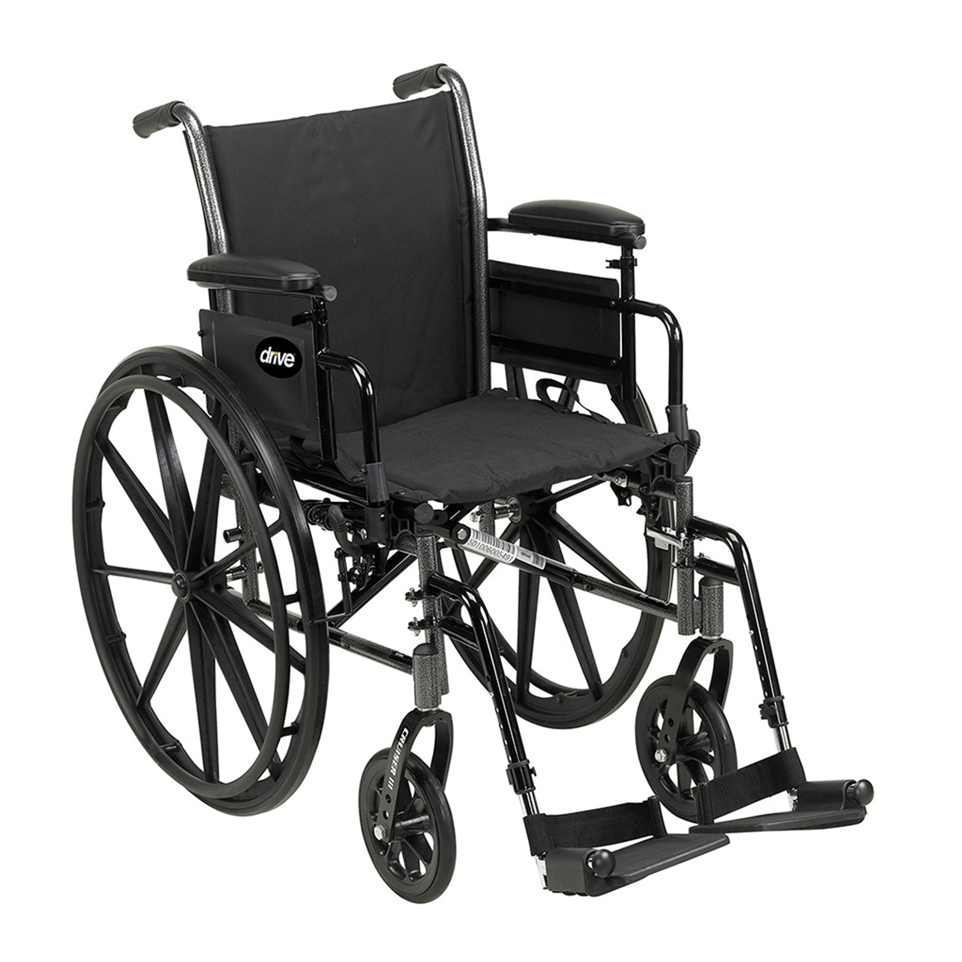 Drive Cruiser III Wheelchair, Full Length Arm, Swing-Away Footrest