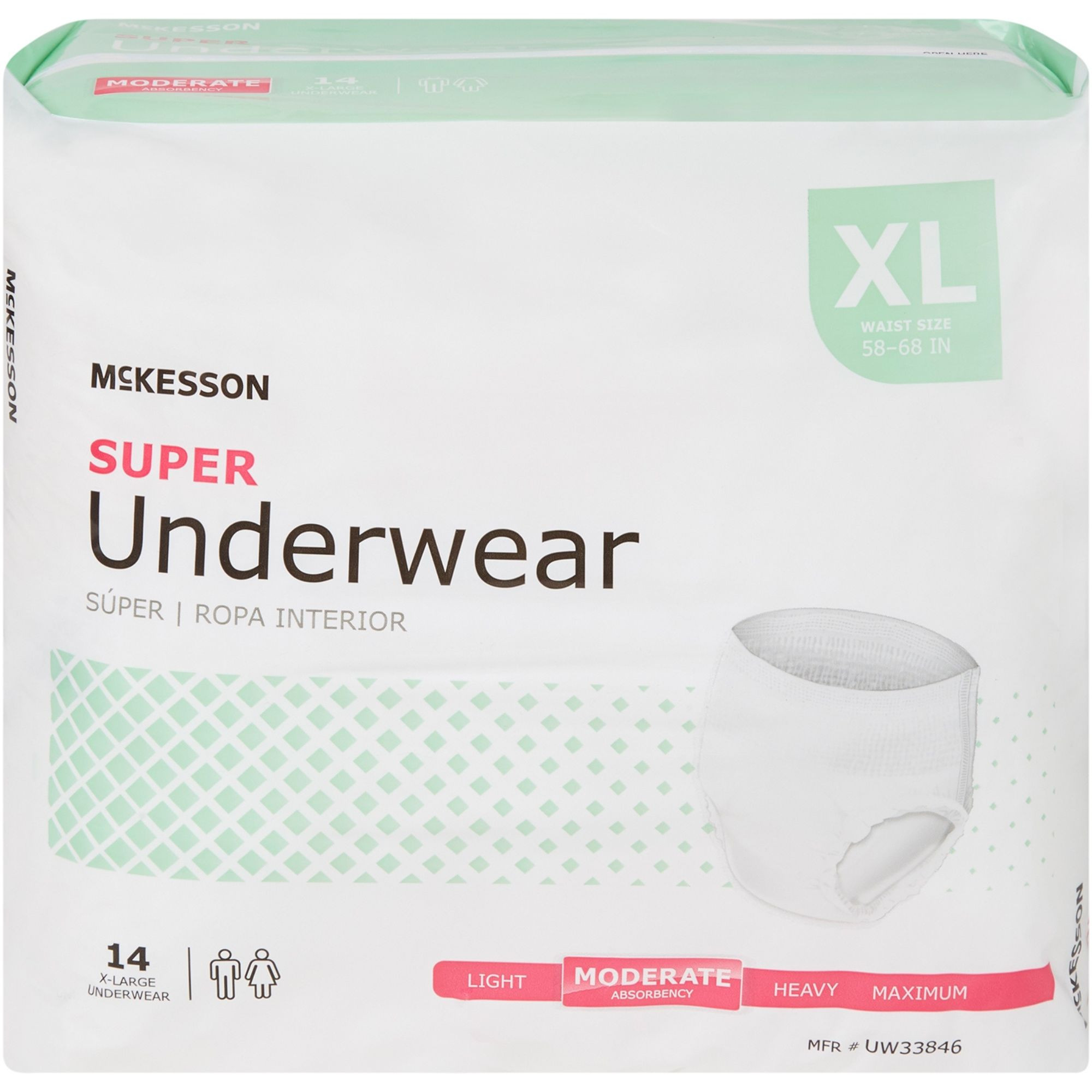 McKesson Super Adult Incontinence Pull-Up Underwear, Moderate Absorbency