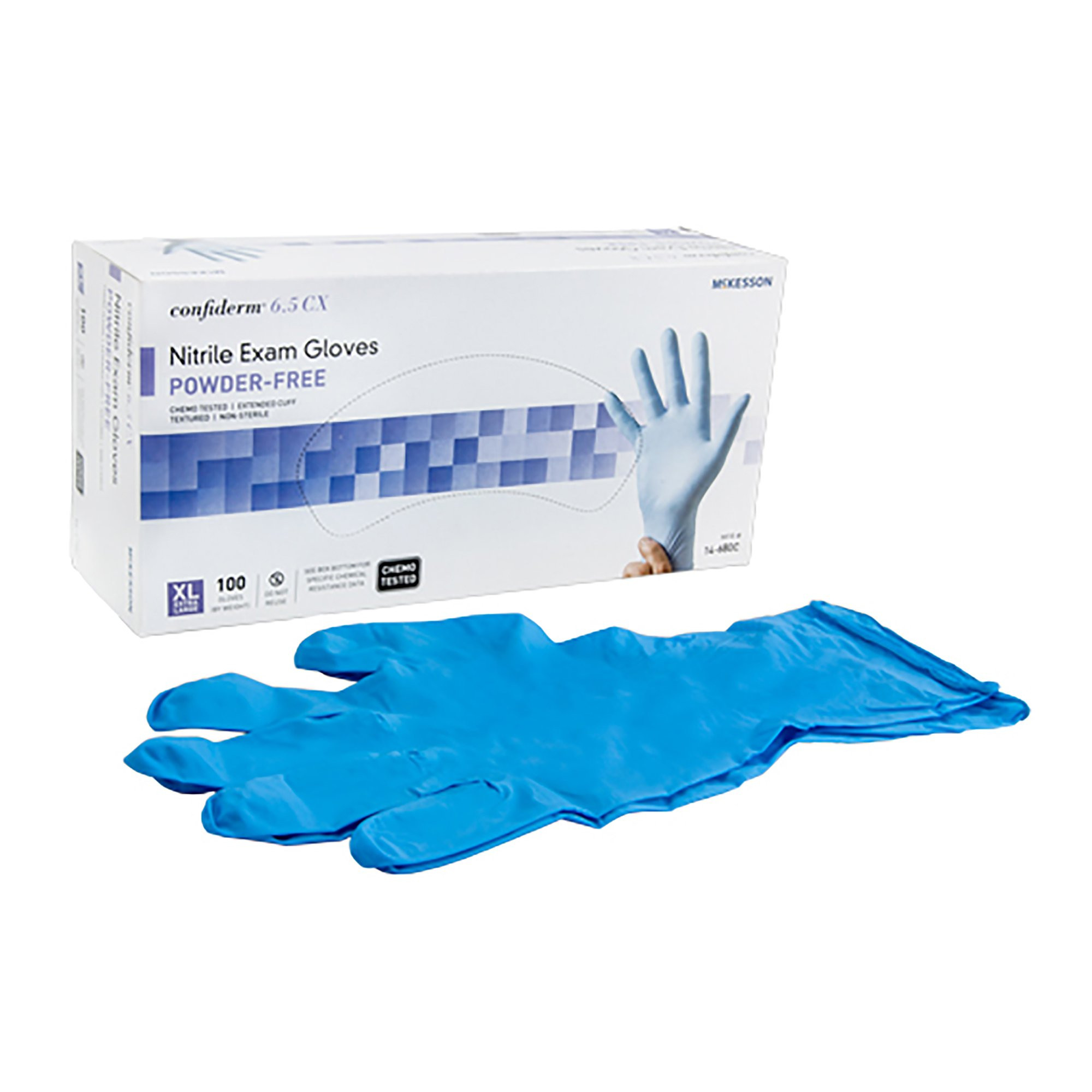 McKesson Confiderm 6.5CX Nitrile Extended Cuff Gloves