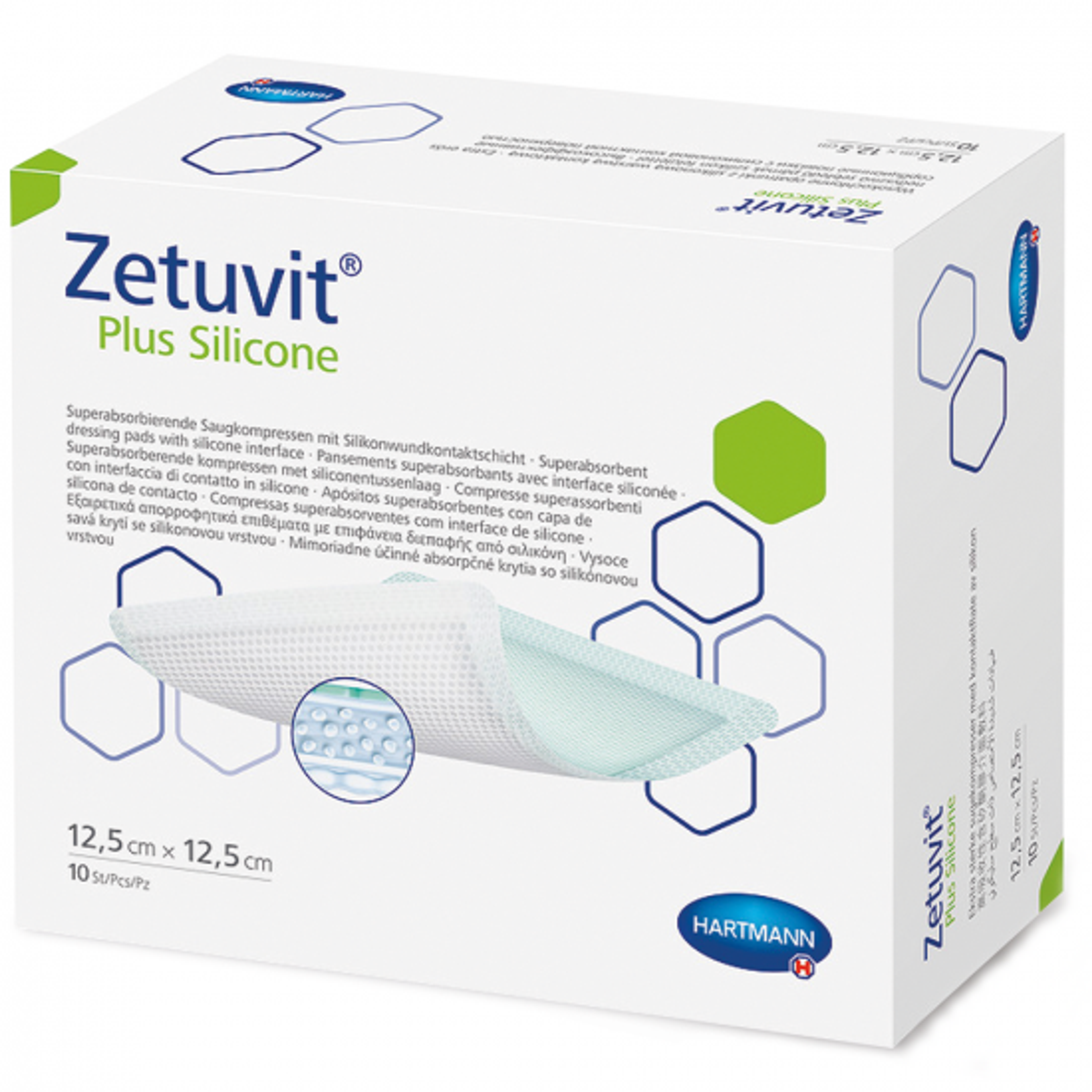 Zetuvit Plus Silicone Super Absorbent Dressing, 5 X 5"