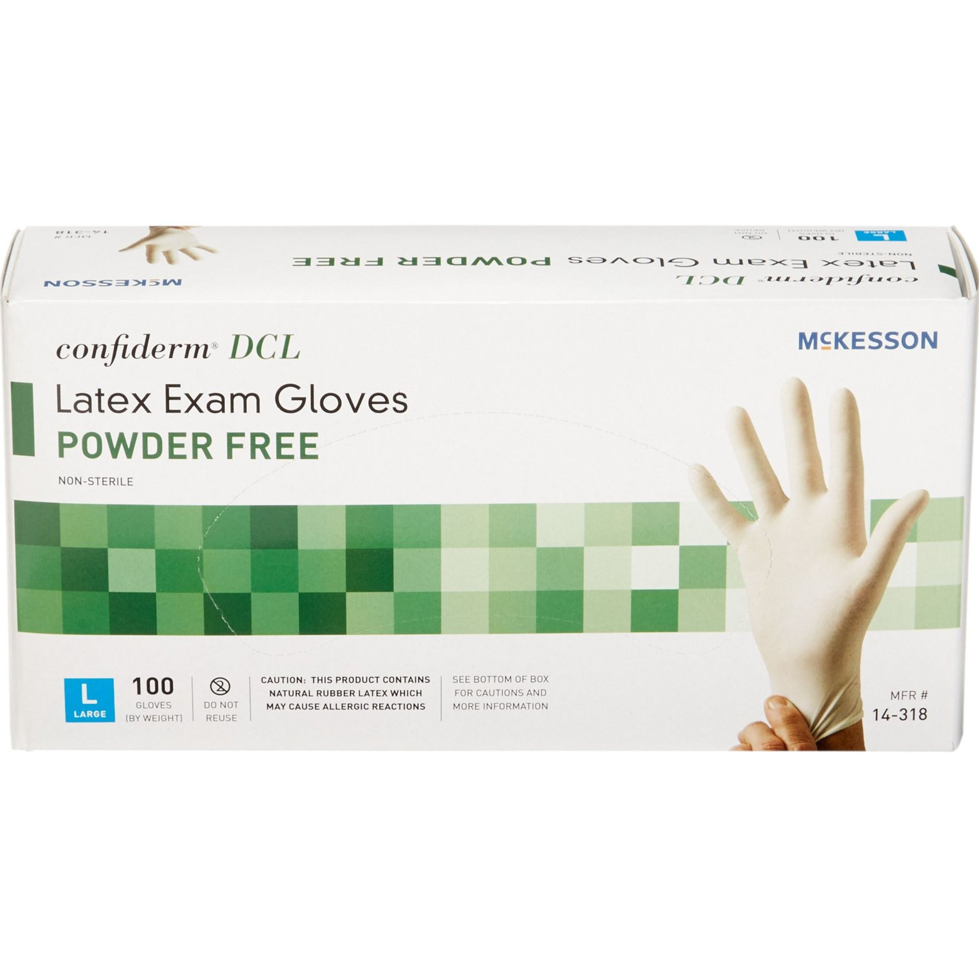 McKesson Confiderm DCL Latex Exam Gloves, Powder Free