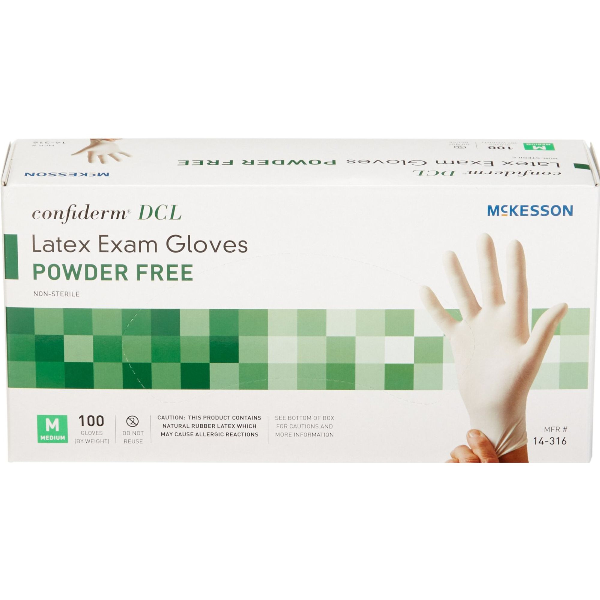 McKesson Confiderm DCL Latex Exam Gloves, Powder Free