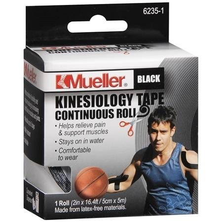Mueller Kinesiology Tape, 2" X 16.4', Black