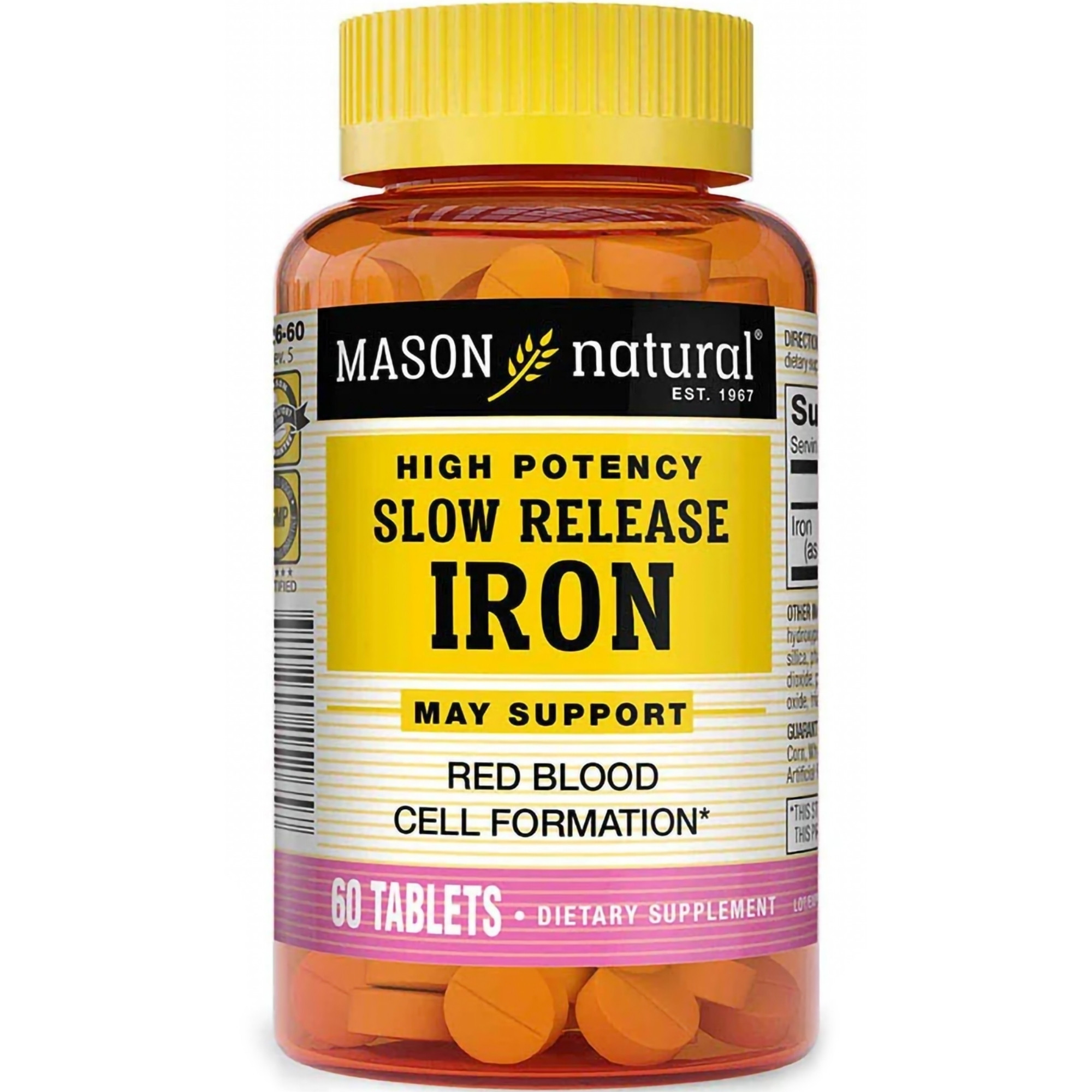 Mason Natural High Potency Slow Release Iron, 50 mg