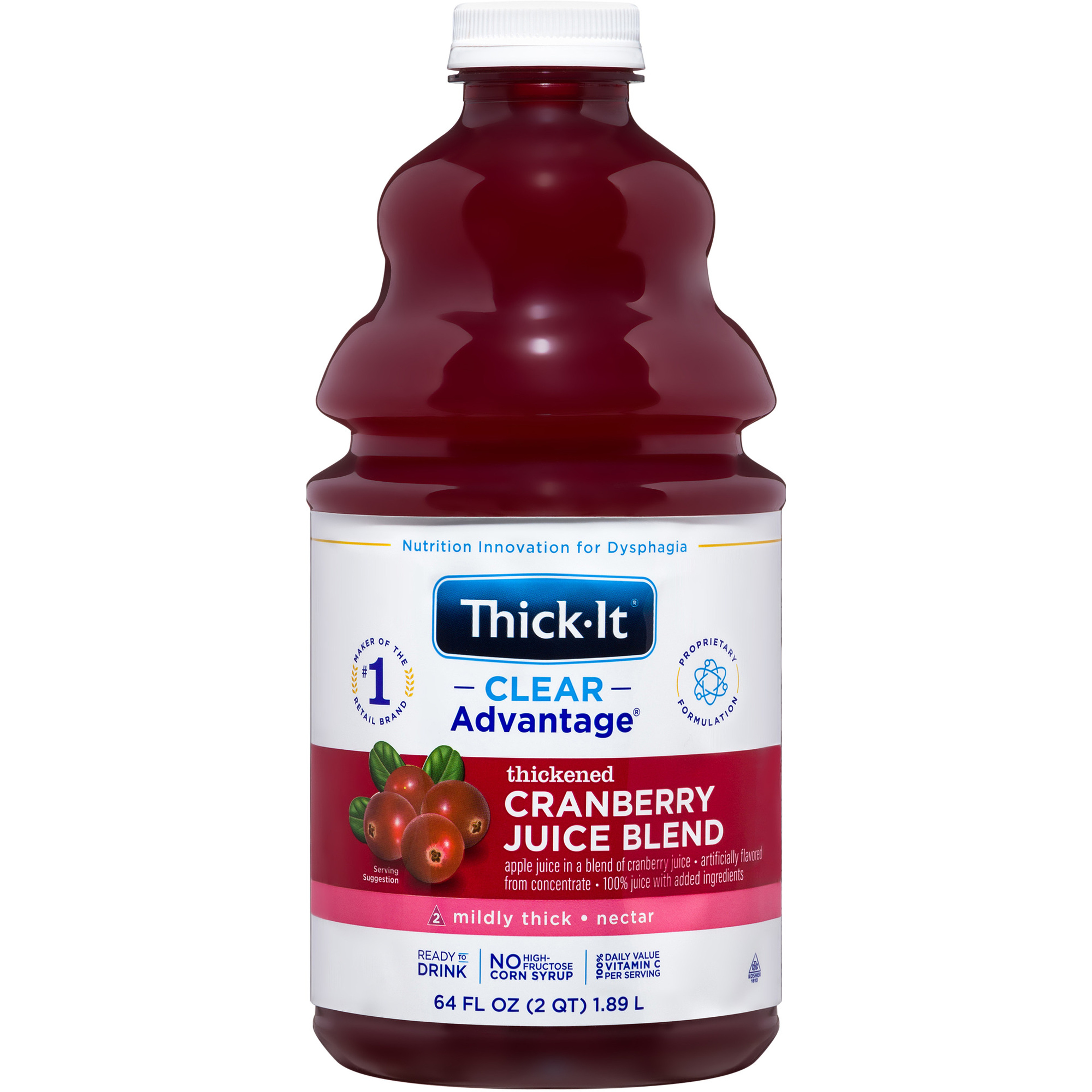 Thick-It Clear Advantage Thickened Cranberry Juice Blend, Mildly Thick, Nectar Consistency