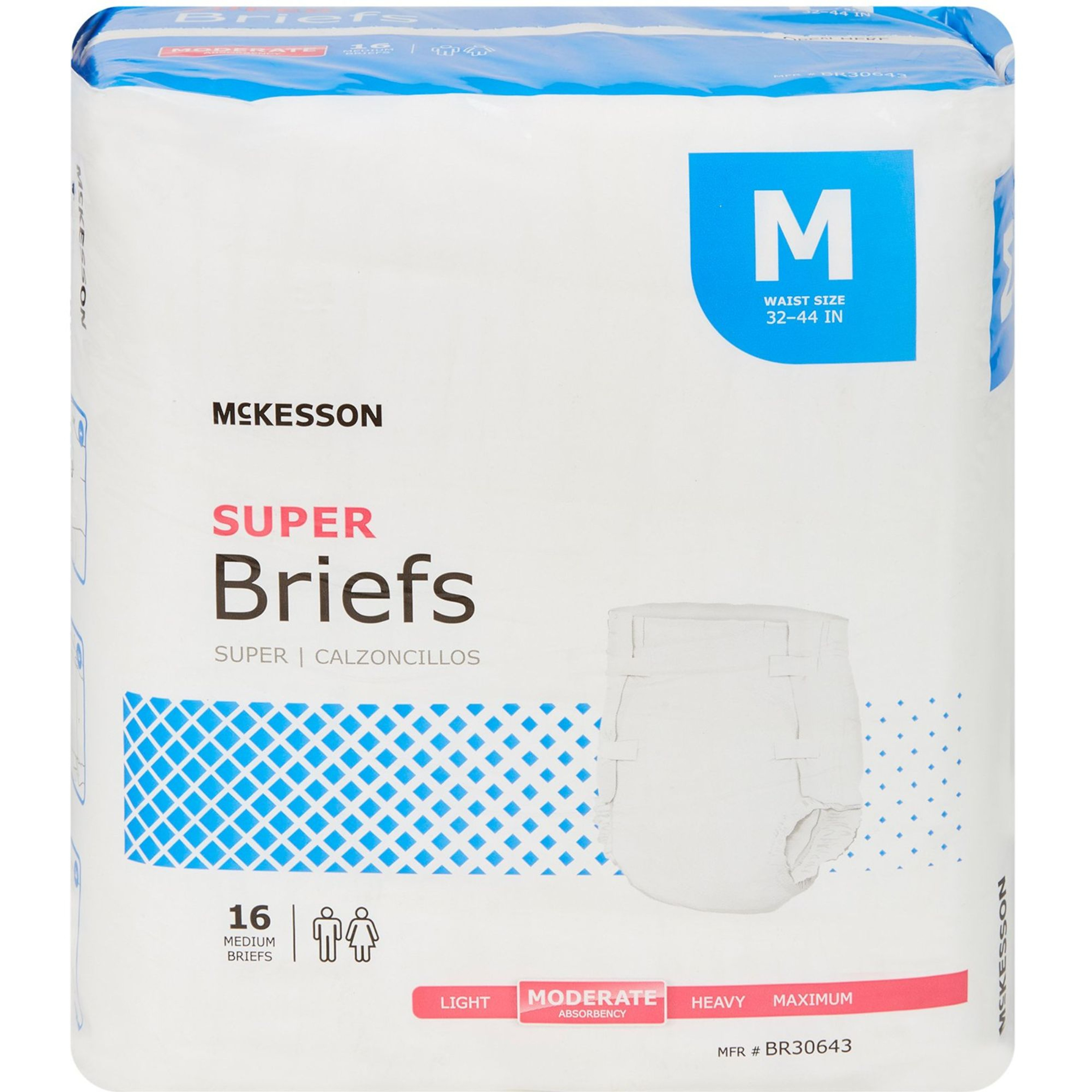 McKesson Super Brief Adult Diapers with Tabs, Moderate Absorbency