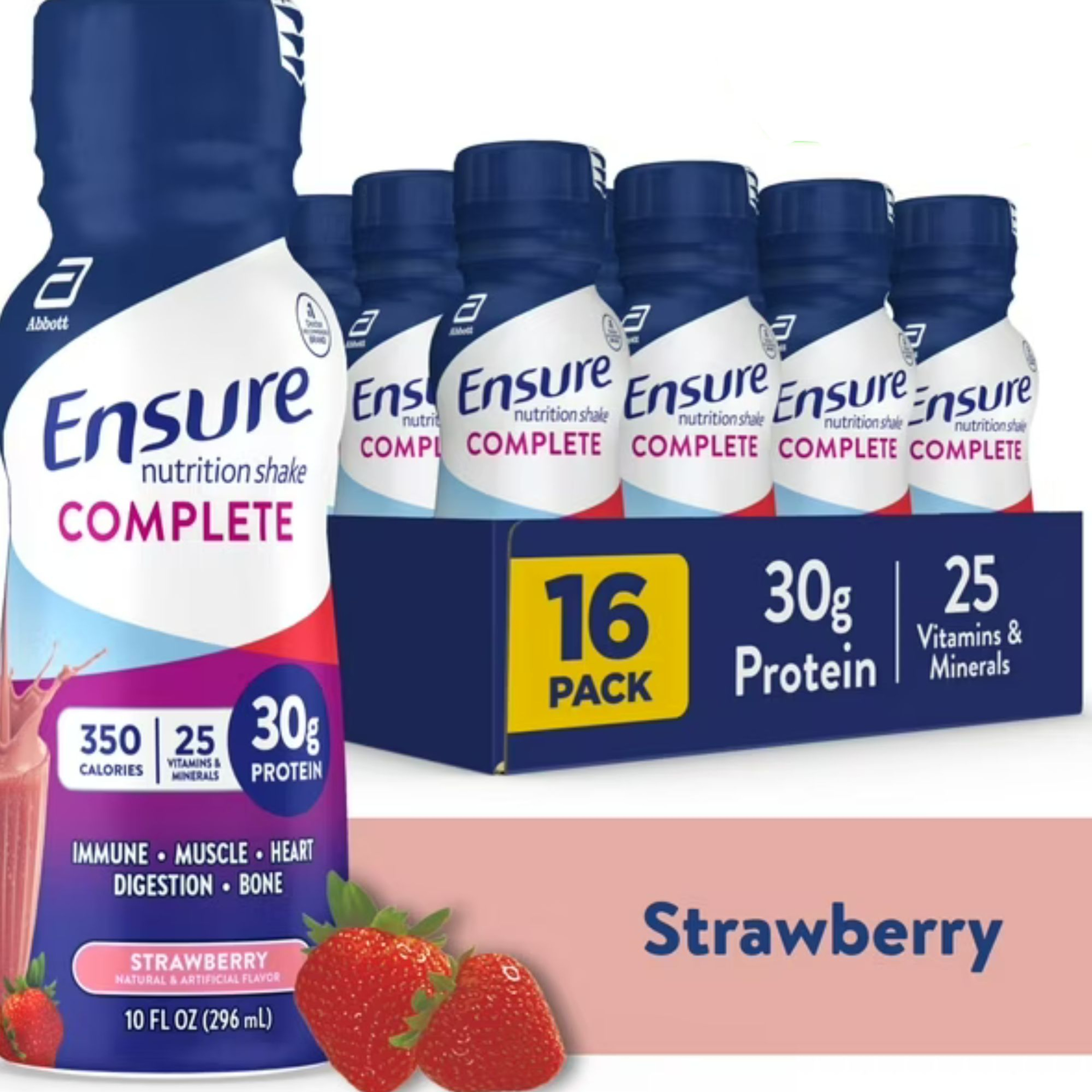 Ensure Complete Nutrition Shake, 10 oz., Strawberry