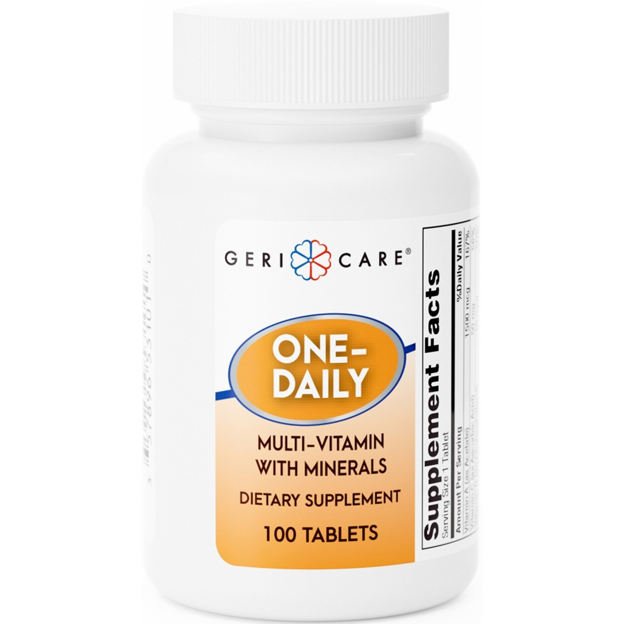 Geri-Care One-Daily Multi Vitamin with Minerals, 100 Tablets