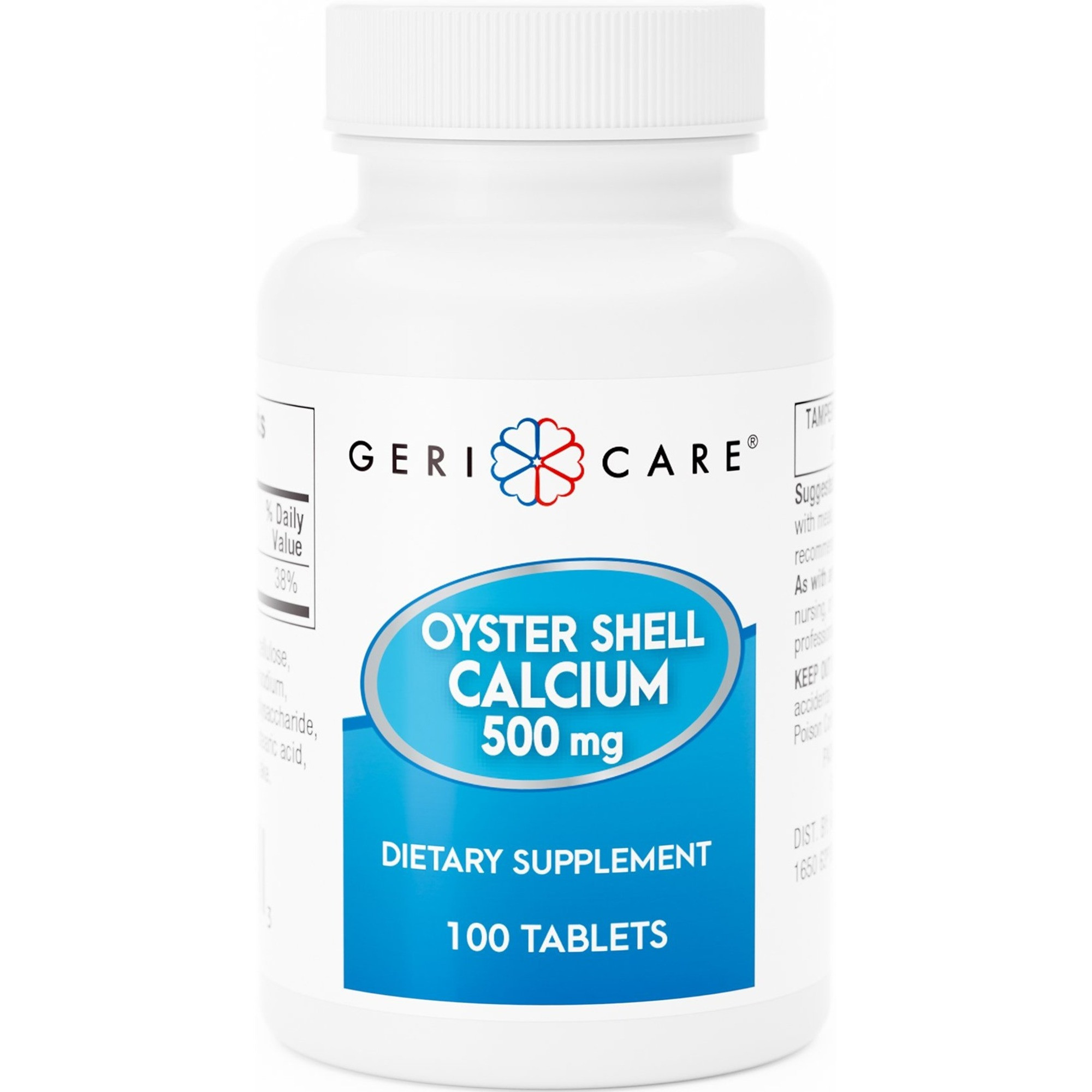 Geri-Care Oyster Shell Calcium Dietary Supplement, 500 mg, 100 Tablets