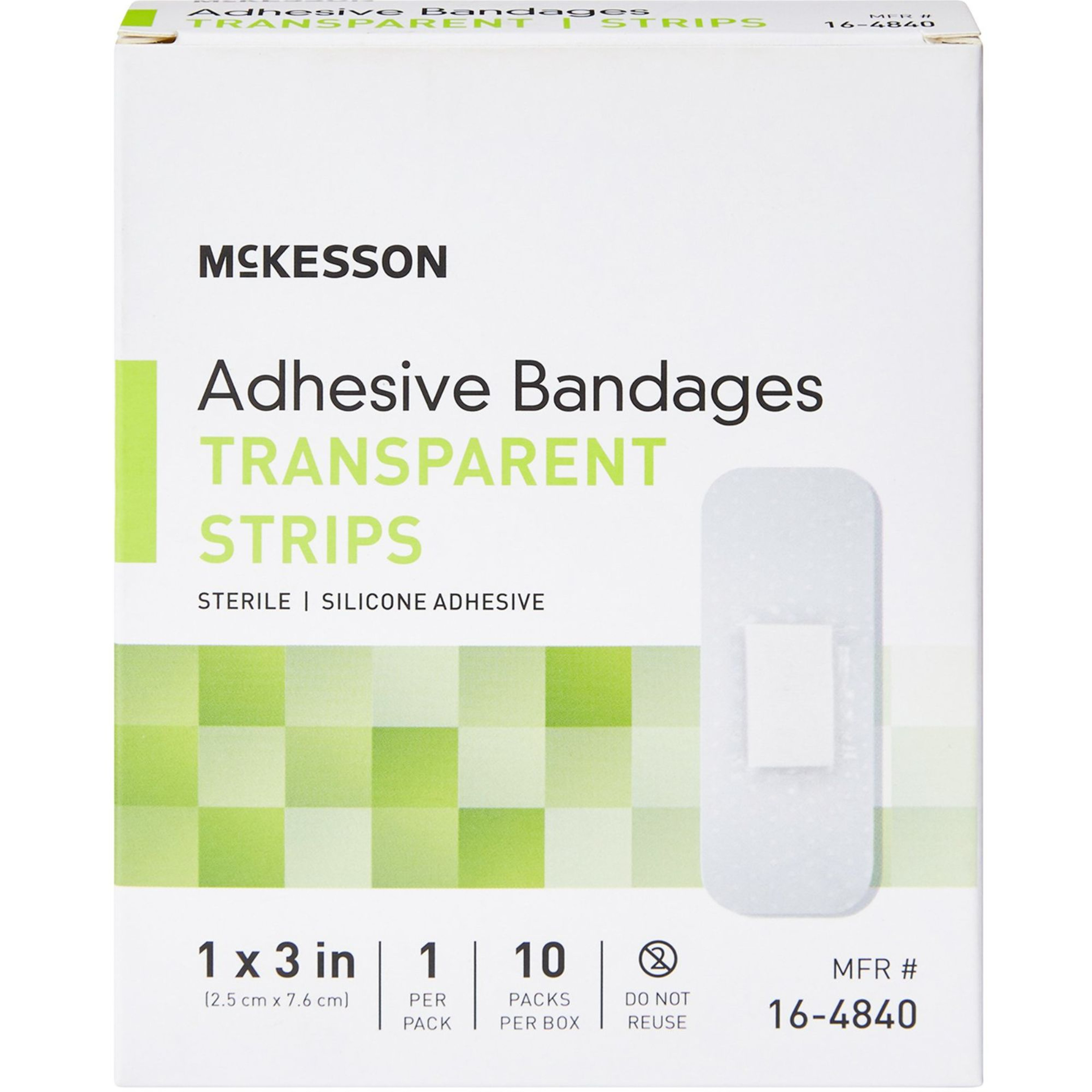 McKesson Transparent Adhesive Bandage Strips. 1 X 3"