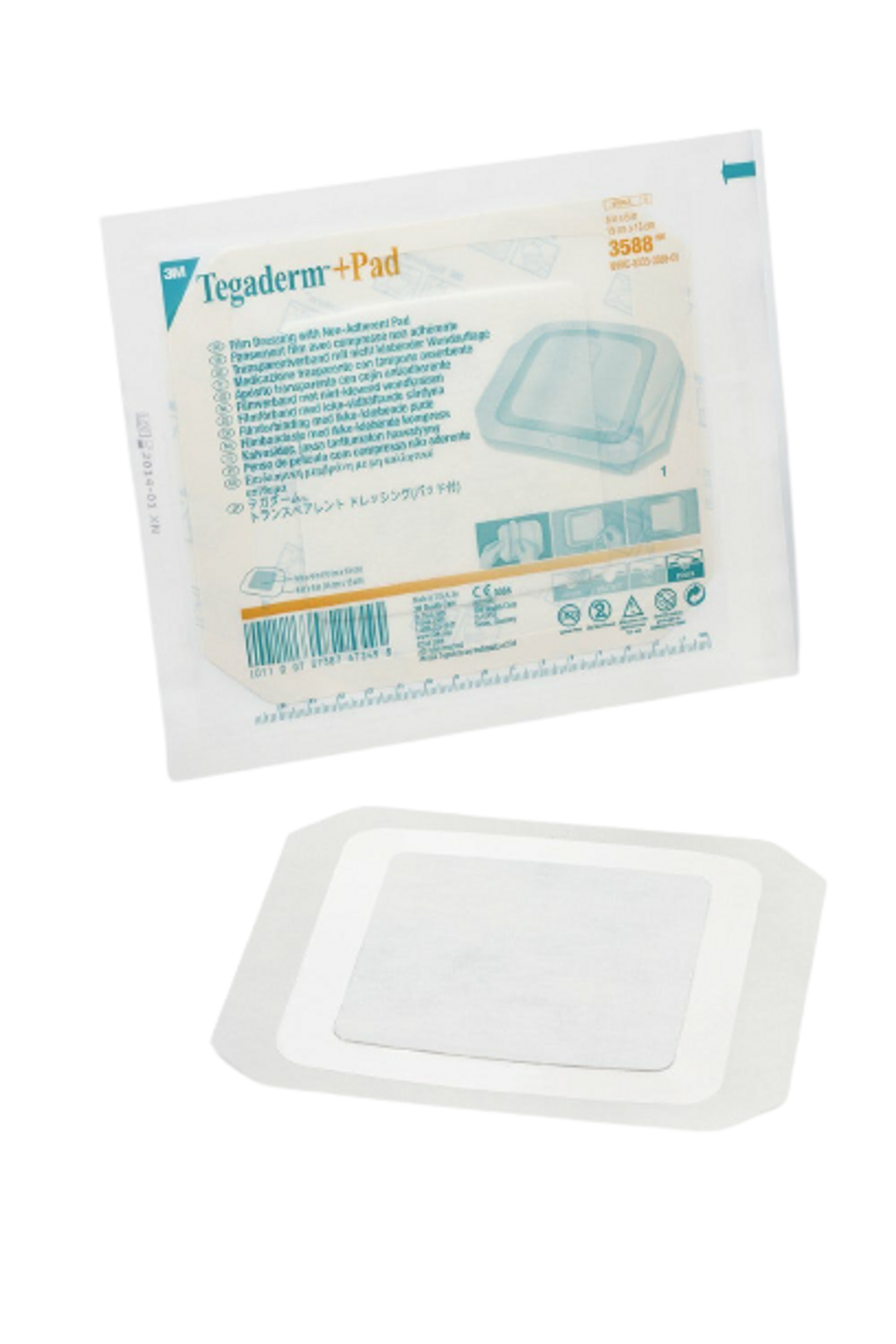 3M Tegaderm +Pad Film Dressing with Non-Adherent Pad, 6 X 6"