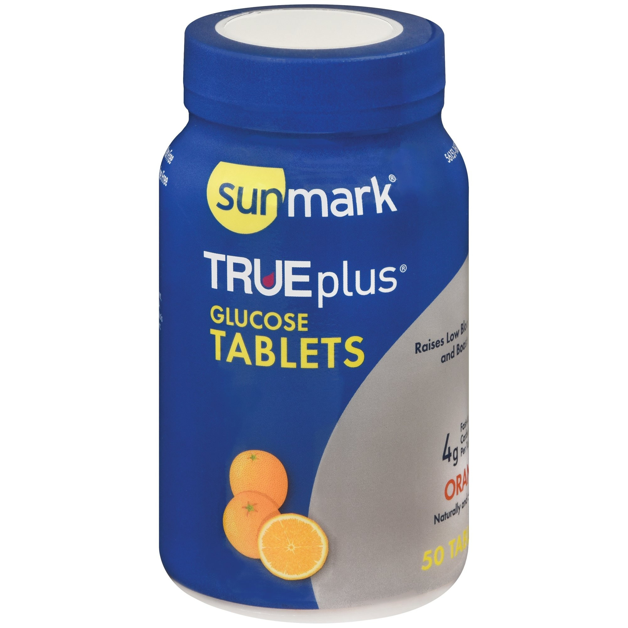 sunmark TRUEplus Chewable Gluclose Tablets, Orange Flavor, 4g