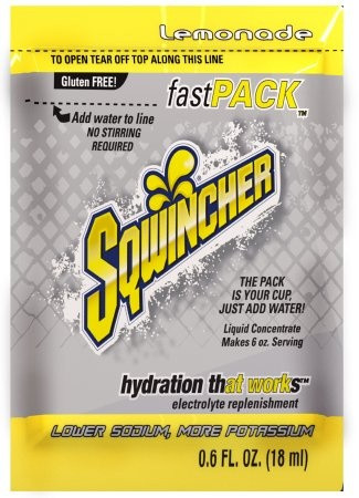 Sqwincher FastPack Liquid Concentrate Packets, Lemonade, 0.6 oz.