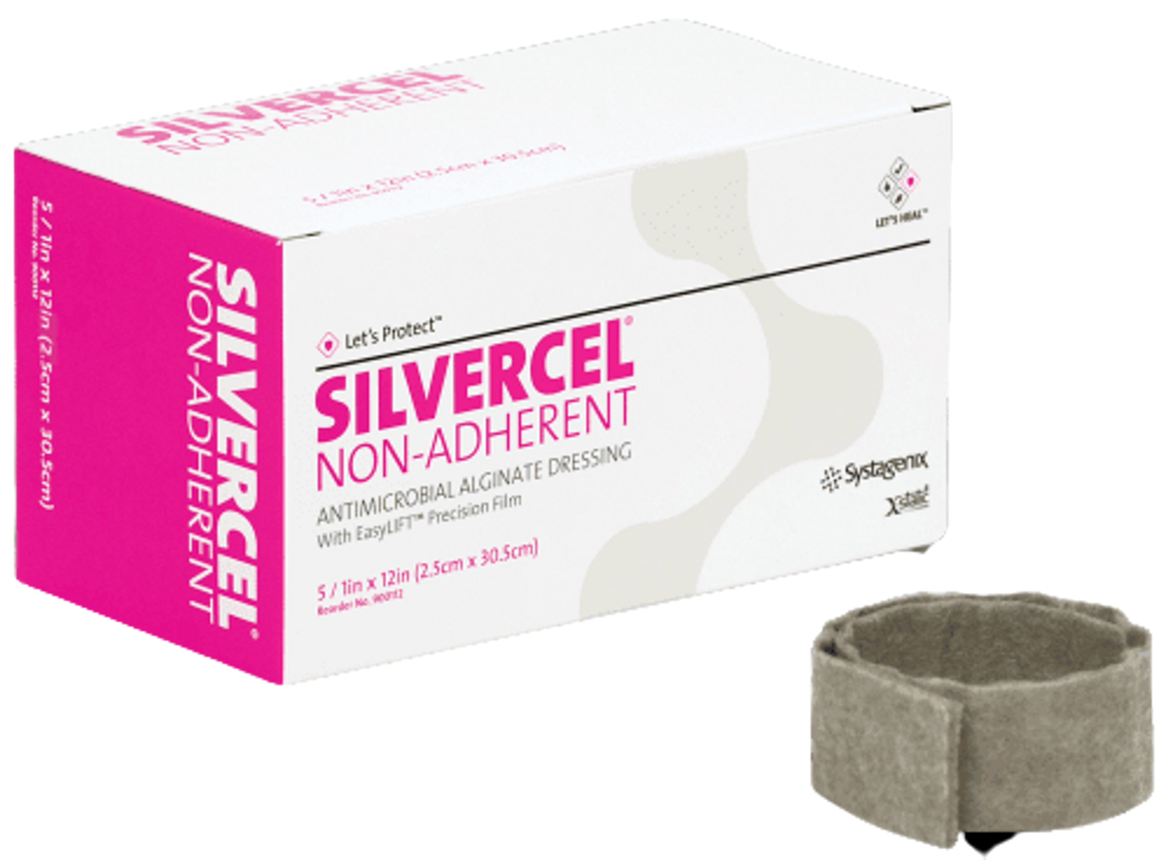 3M Silvercel Non-Adherent Antimicrobial Alginate Dressing, 1 X 12"