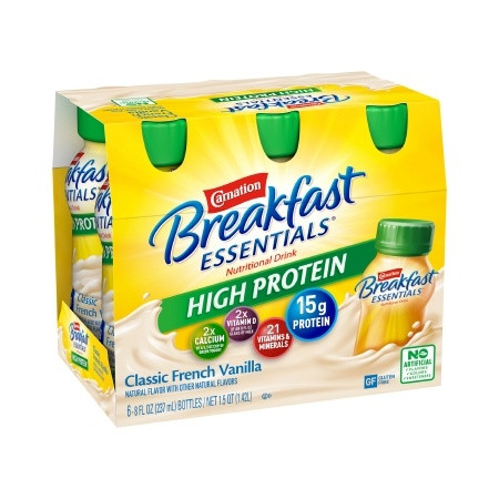 Carnation Breakfast Essentials High Protein Nutritional Drink, Classic French Vanilla, 8 oz.