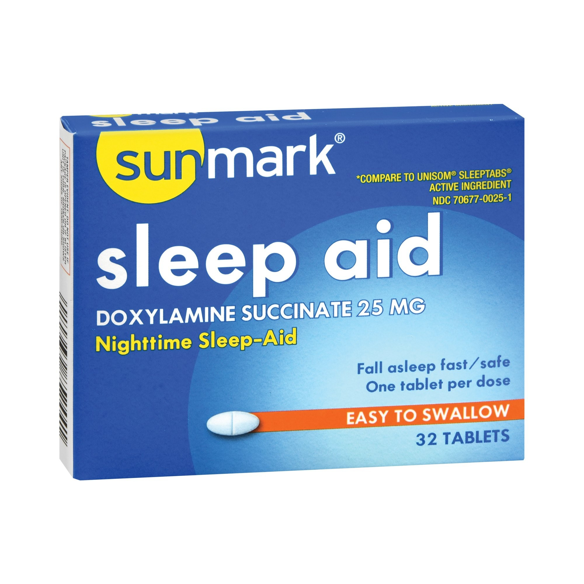 sunmark Nighttime Sleep Aid, 25 mg, 32 Tablets