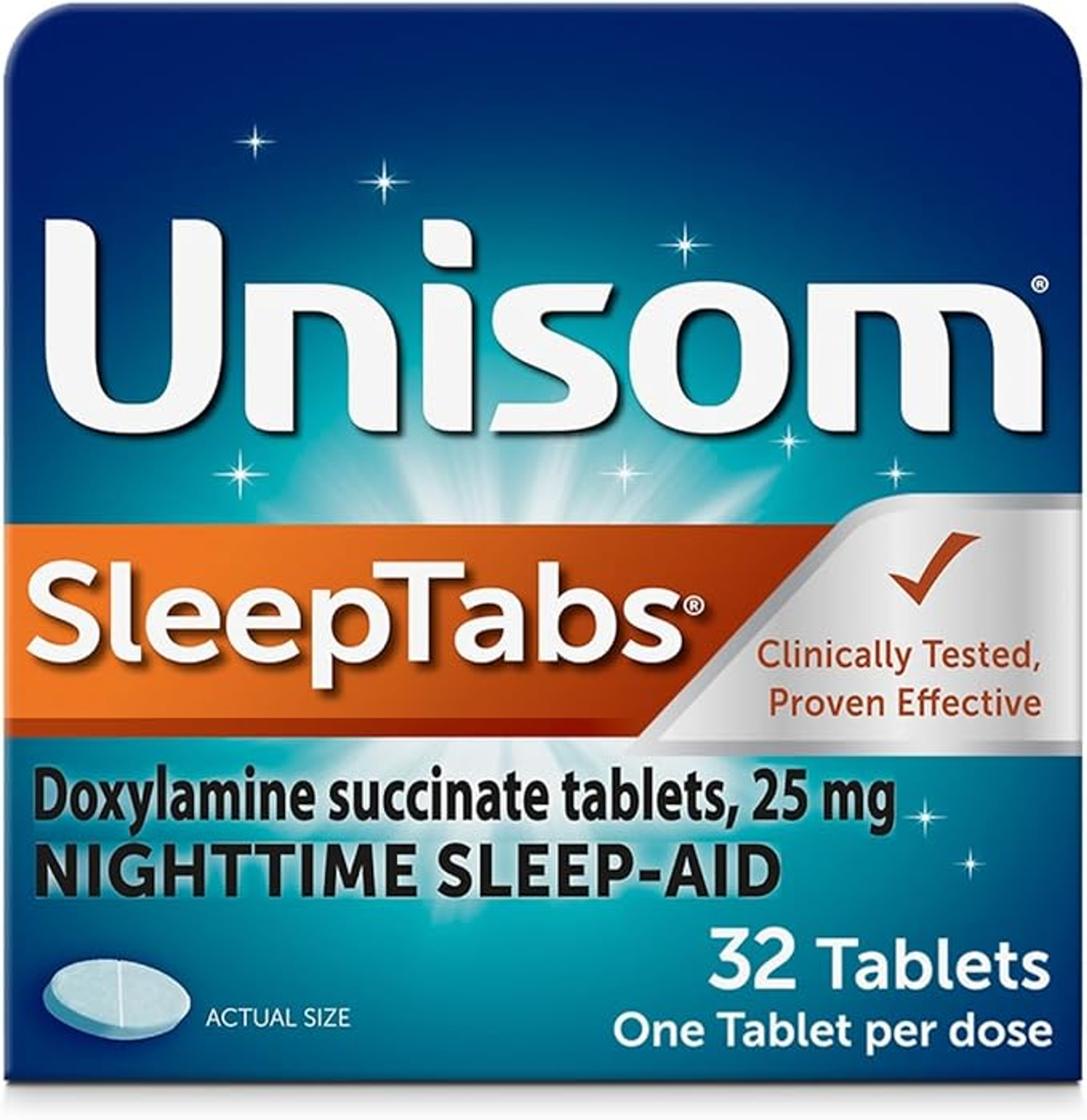 Unisom SleepTabs Nighttime Sleep-Aid, 25 mg, 32 Tablets