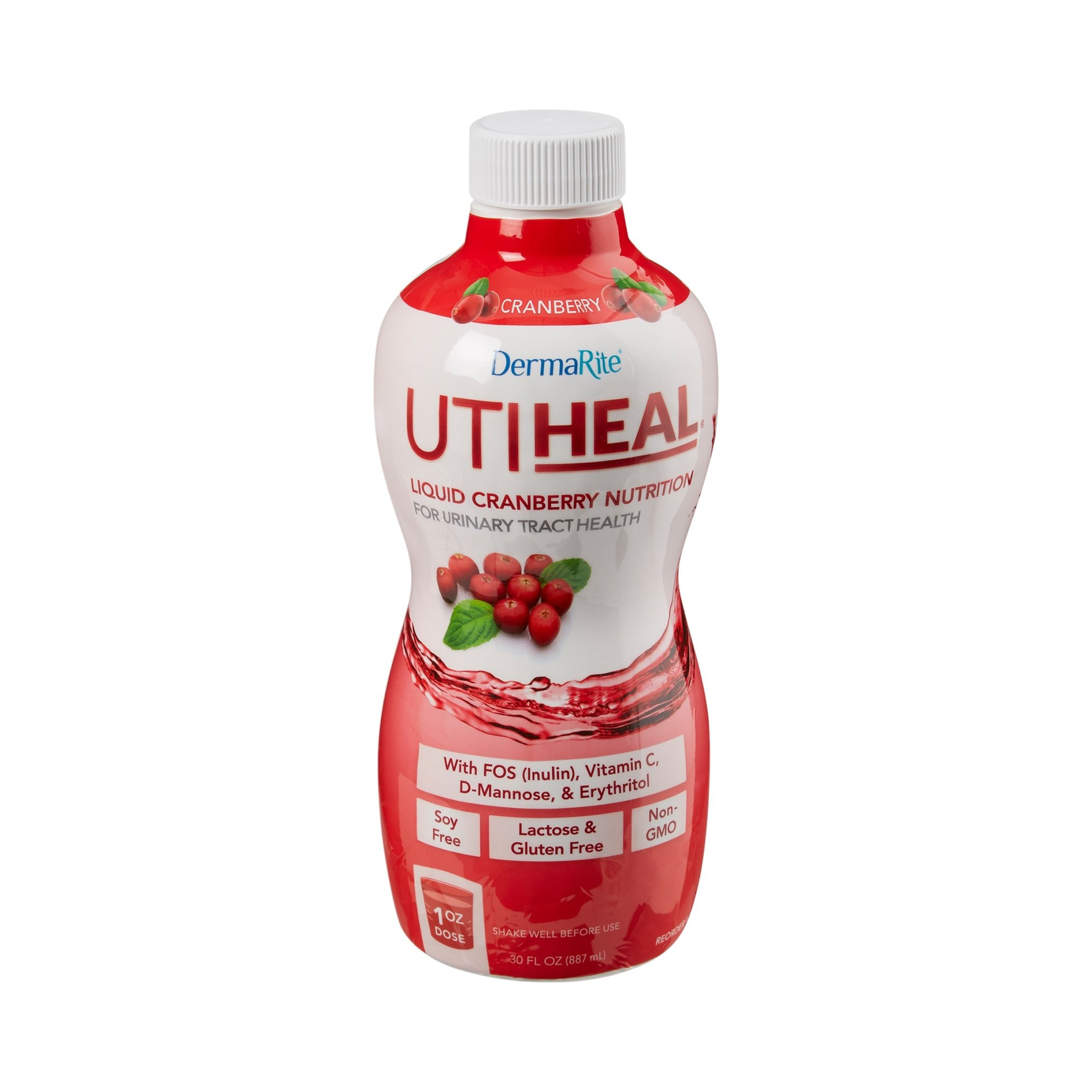 DermaRite UTIHeal Liquid Cranberry Nutrition, Cranberry, 30 oz.