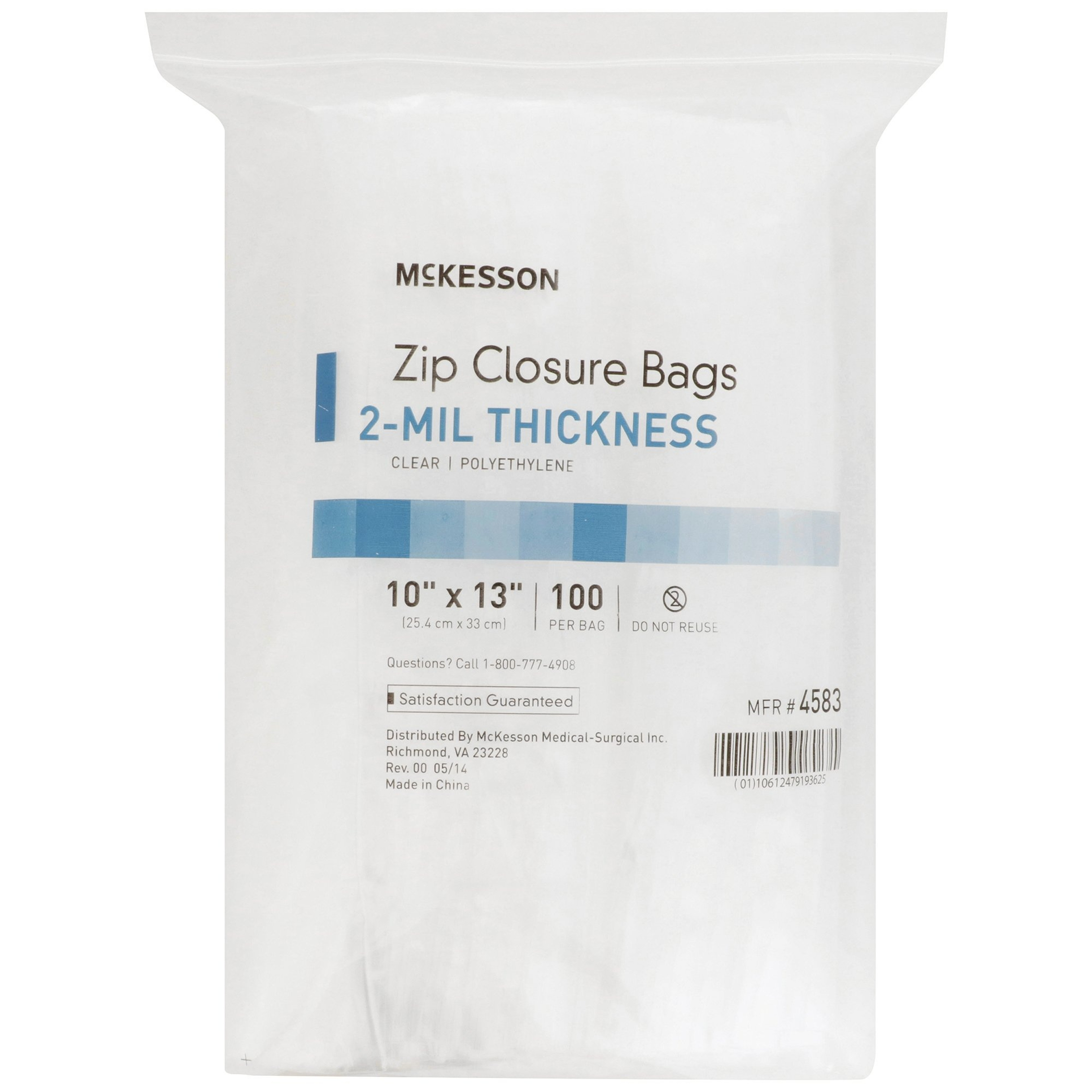 McKesson Clear Zip Closure Bags