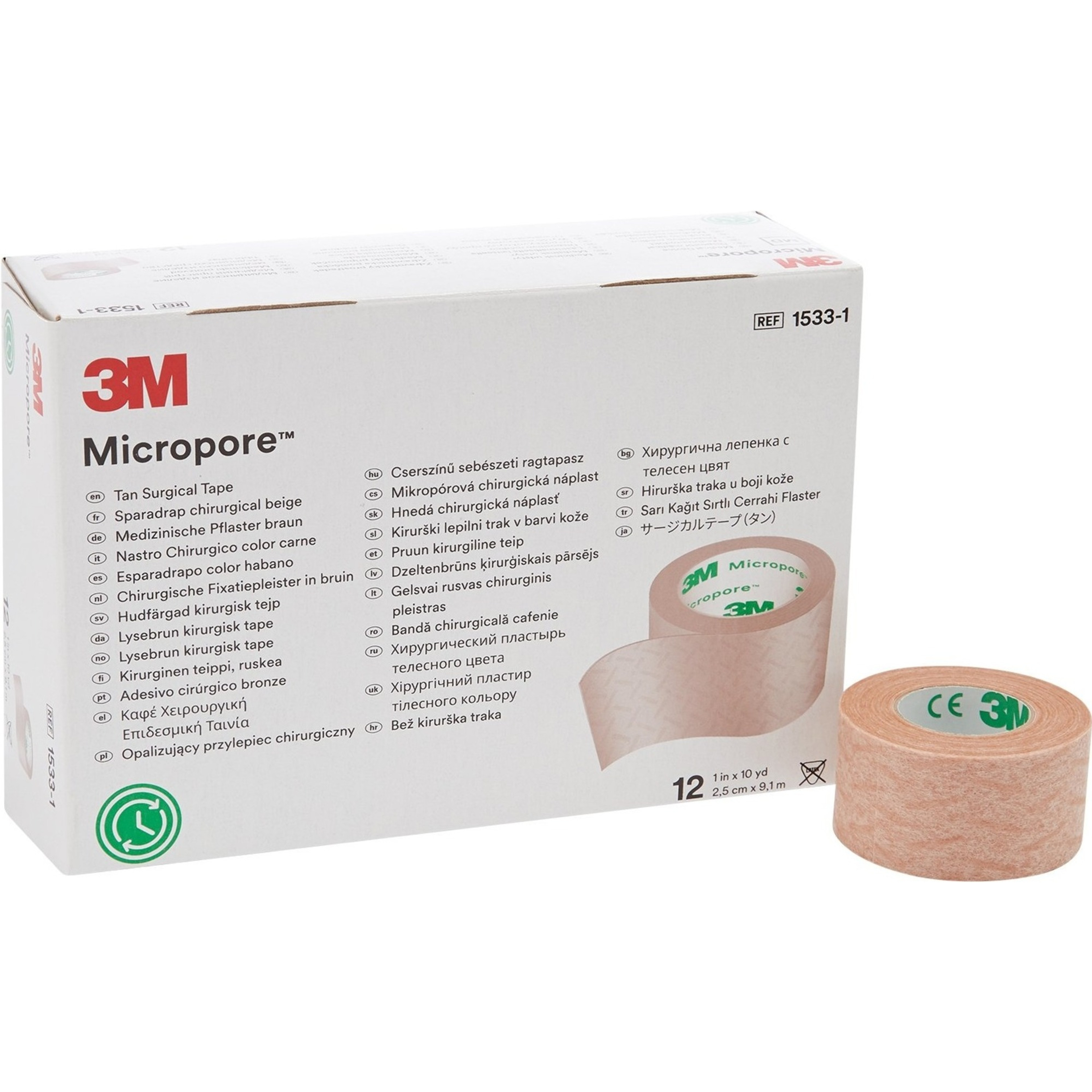 3M Micropore Tan Surgical Tape, 1" X 10 yd