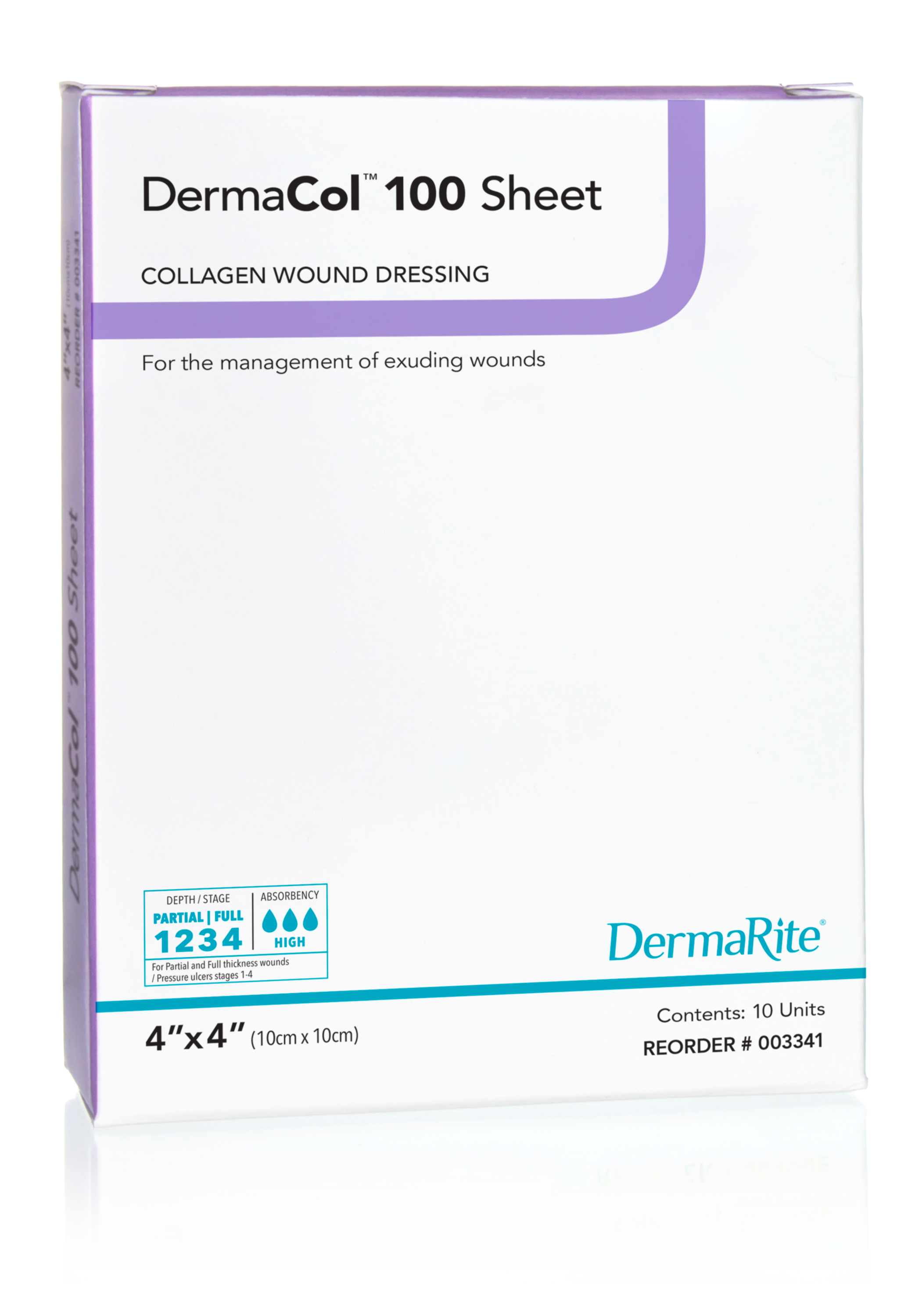 DermaRite DermaCol 100 Sheet Type 1 Bovine Collagen Wound Dressing