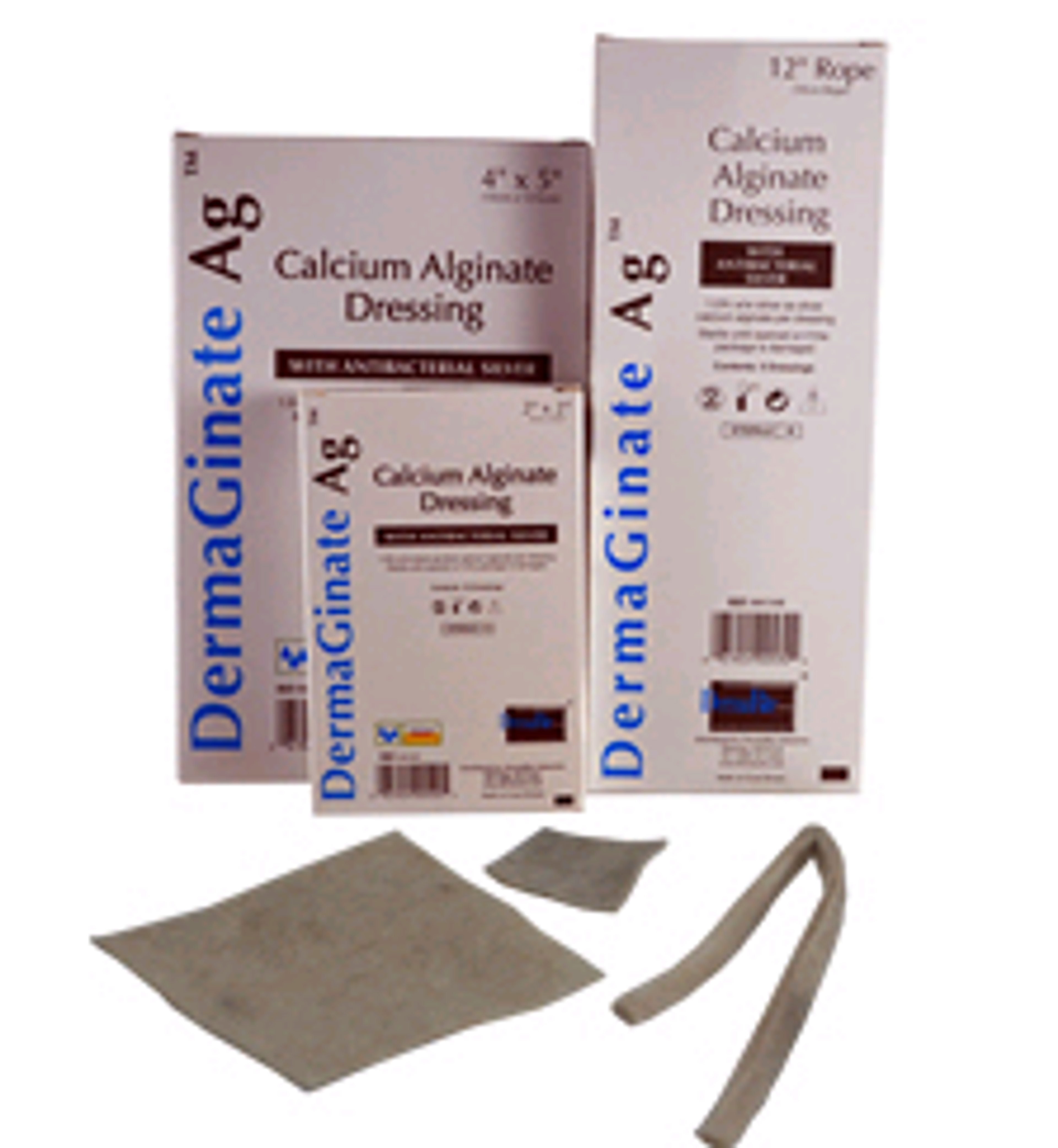 DermaGinate/Ag Alginate Dressing with Antibacterial Silver, 4 X 5"