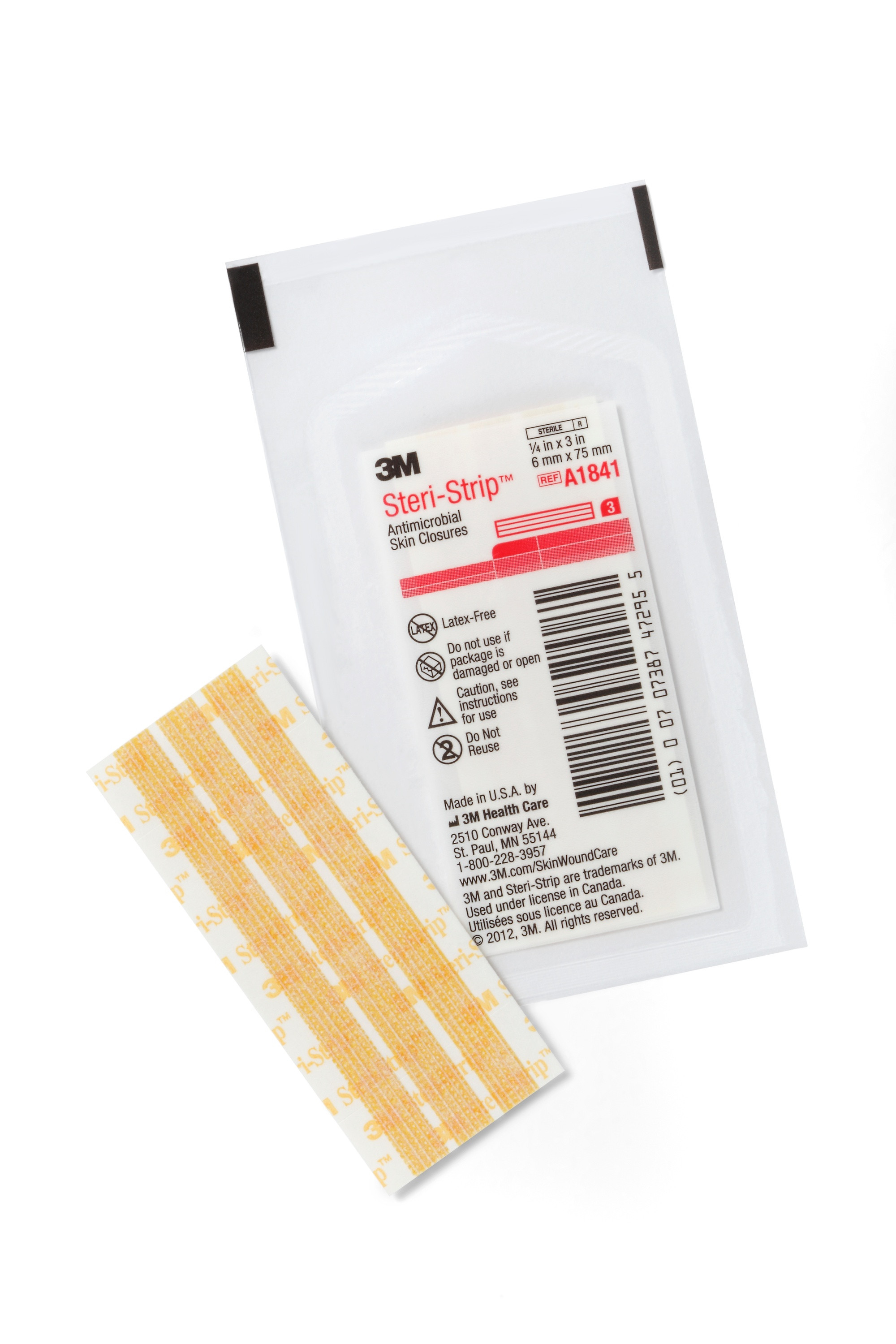 3M Steri-Strip Antimicrobial Skin Closures, 0.25 X 3"