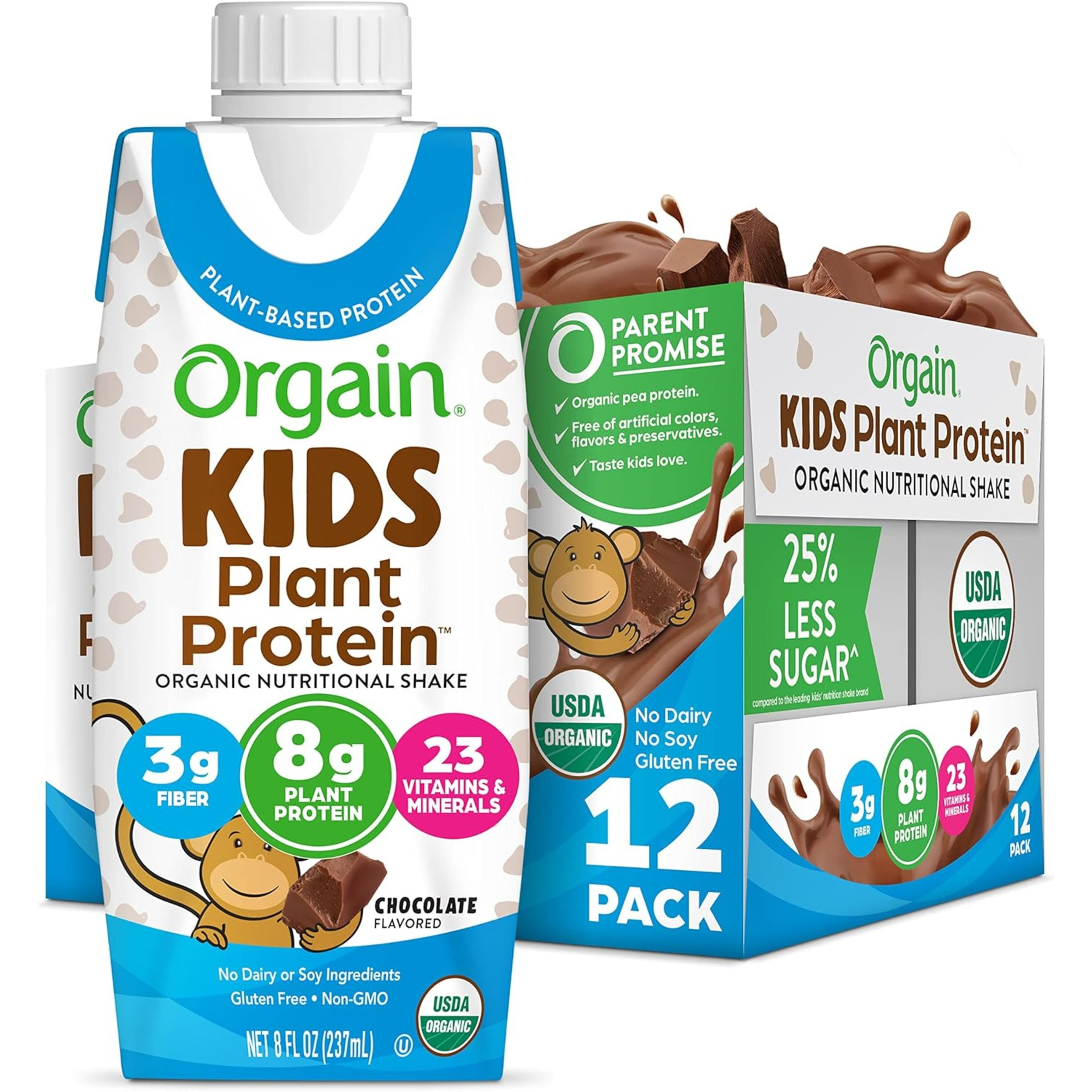 Orgain Kids Plant Protein Organic Nutritional Shake, Chocolate