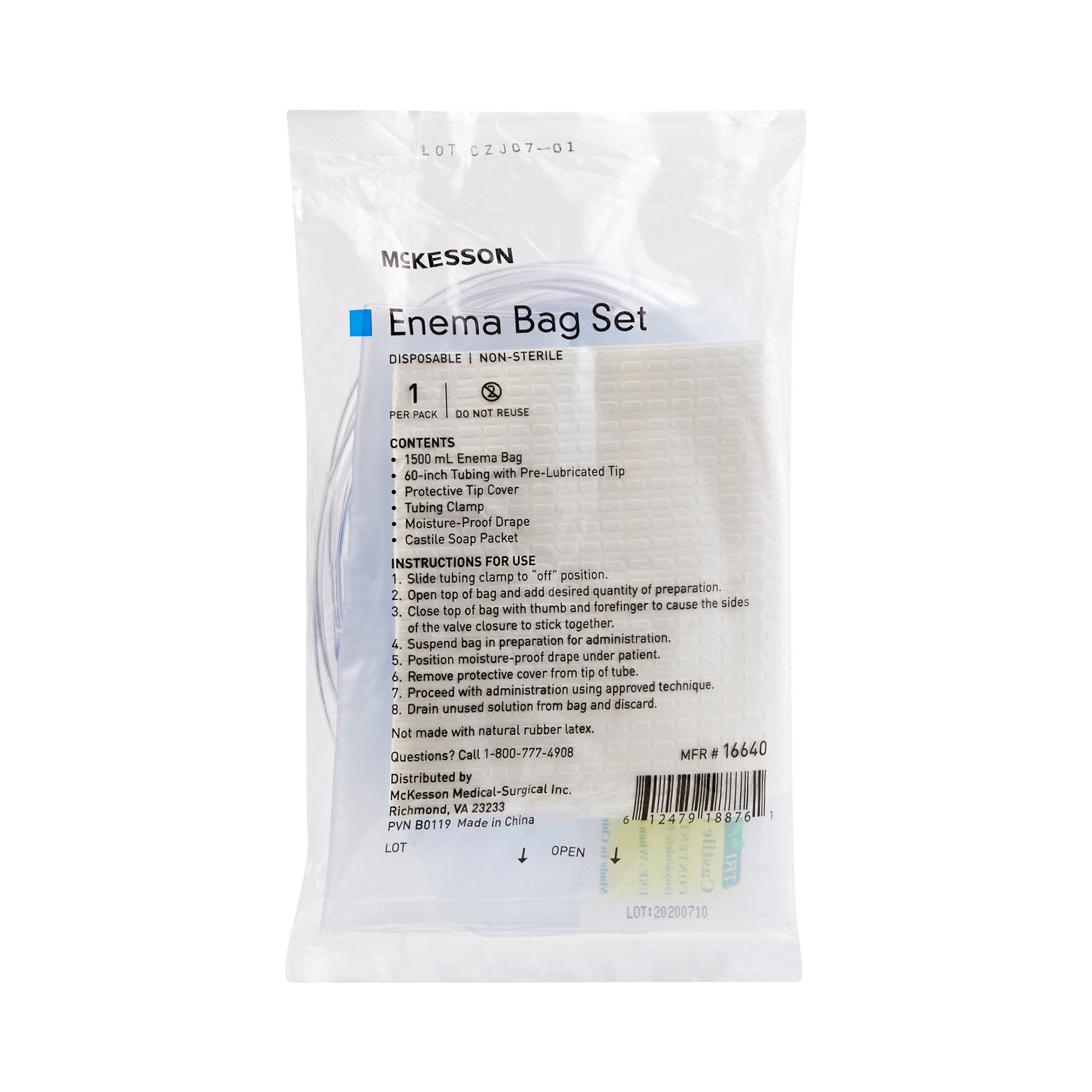 McKesson Enema Bag, 1500 mL