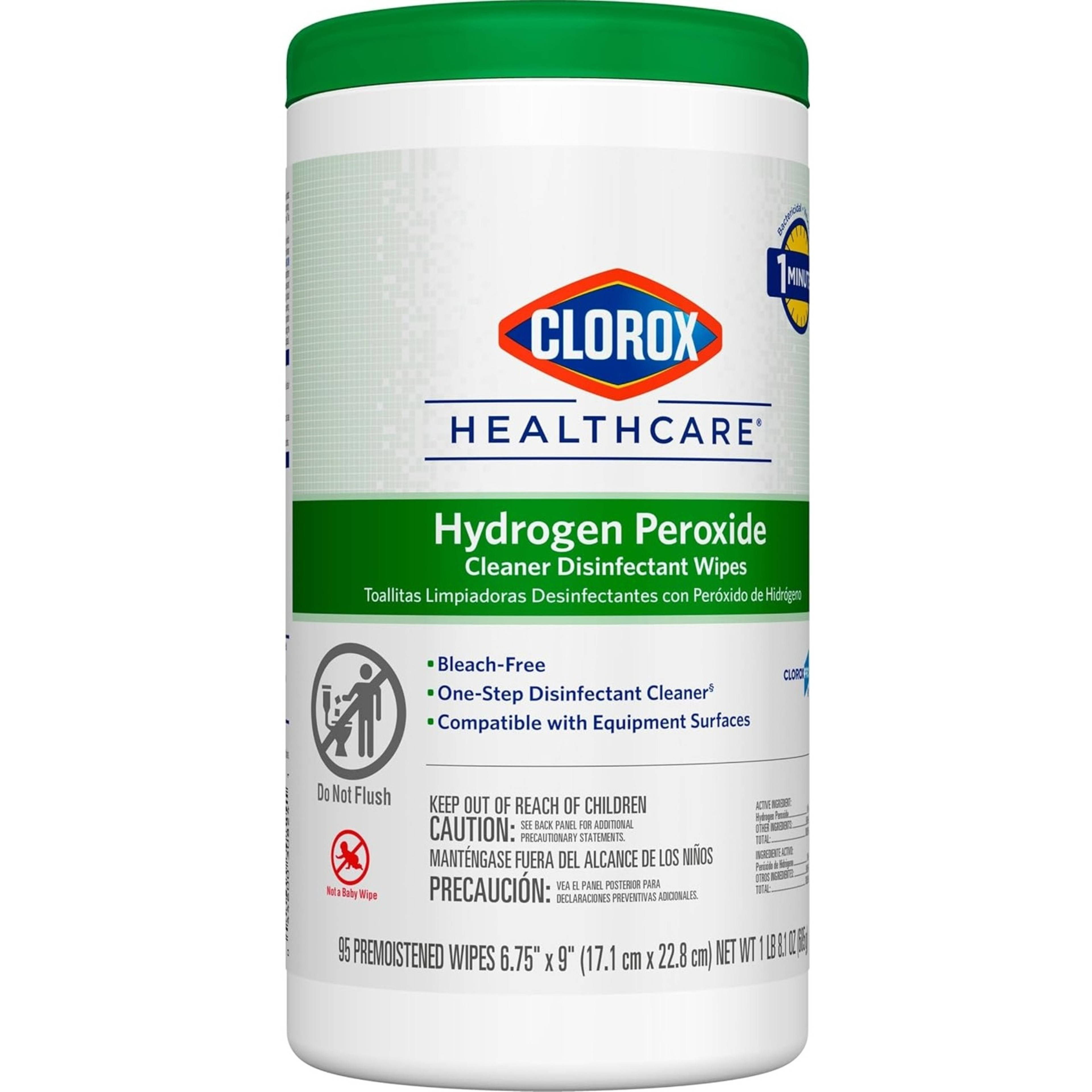 Clorox Healthcare Hydrogen Peroxide Cleaner Disinfectant Wipes, Premoistened Germicidal